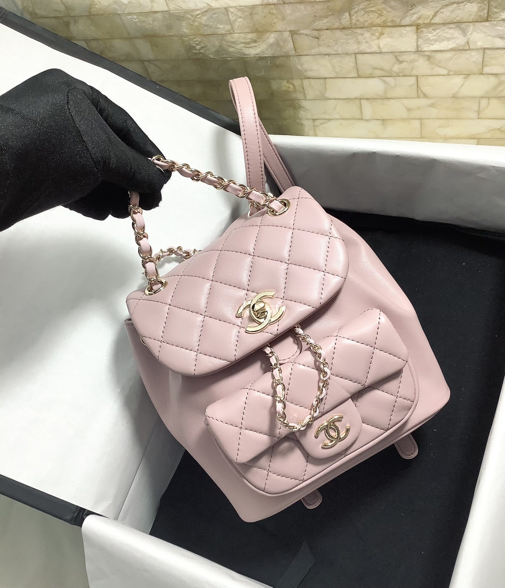 Chanel Duma Backpack Calfskin Pink