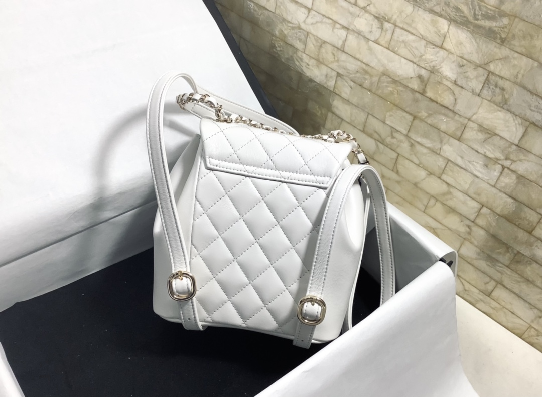 Chanel Duma Backpack Calfskin White