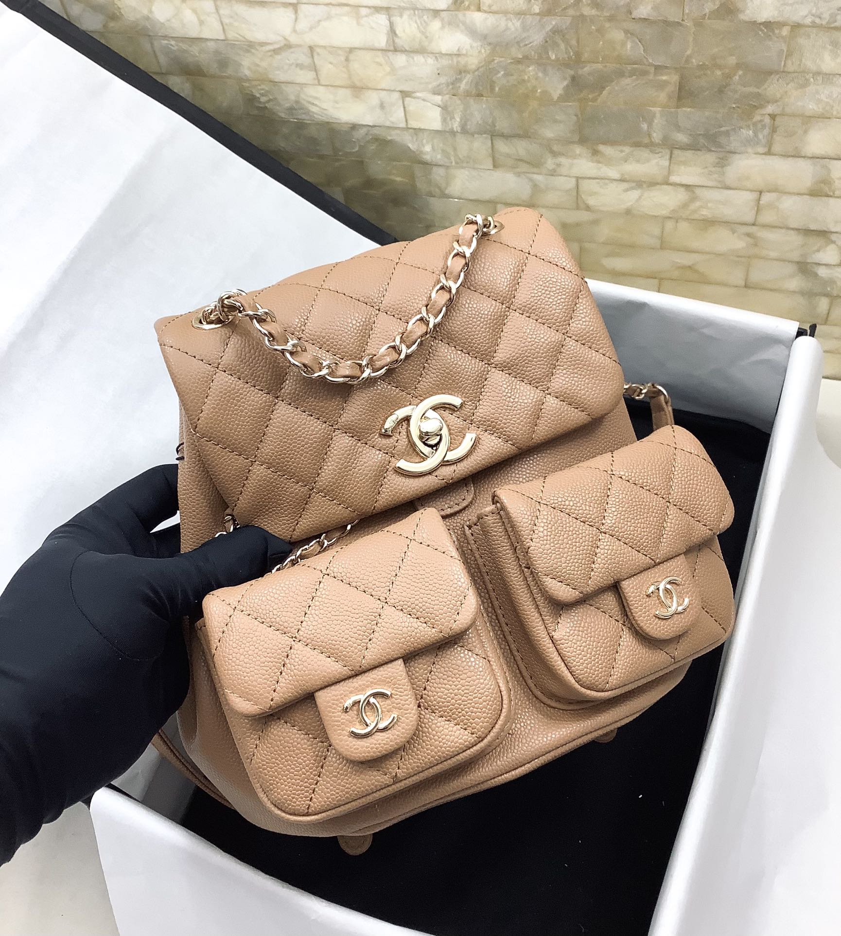 Chanel Duma Backpack Large Beige