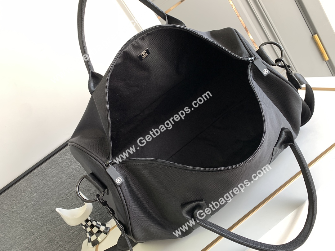 Chanel Gym Bag Black with Black LOGO