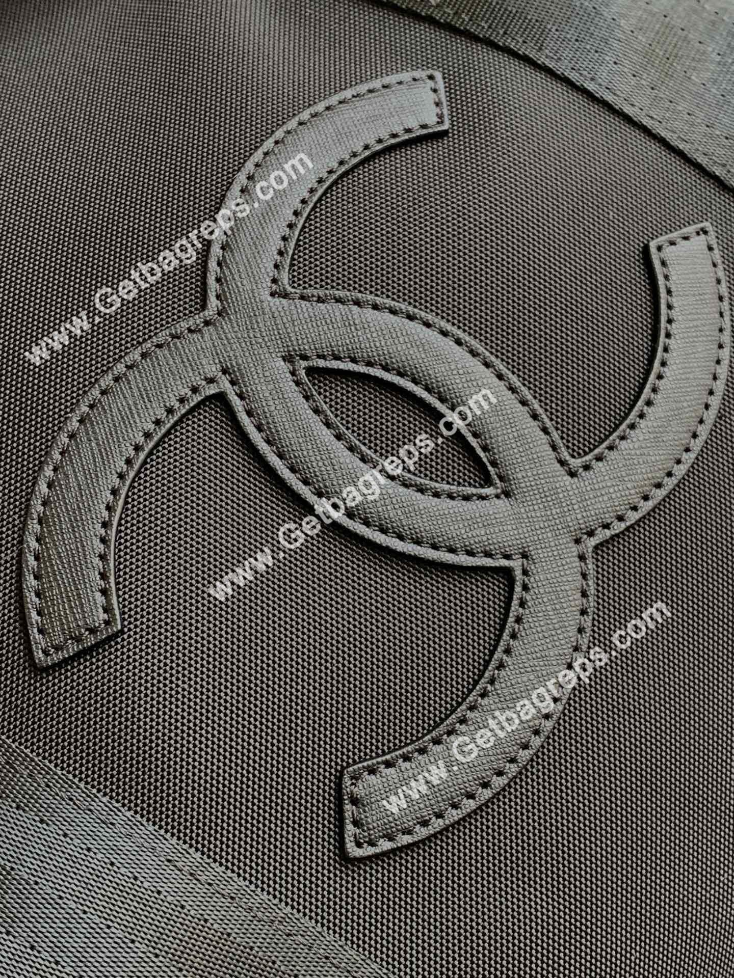 Chanel Gym Bag Black with Black LOGO