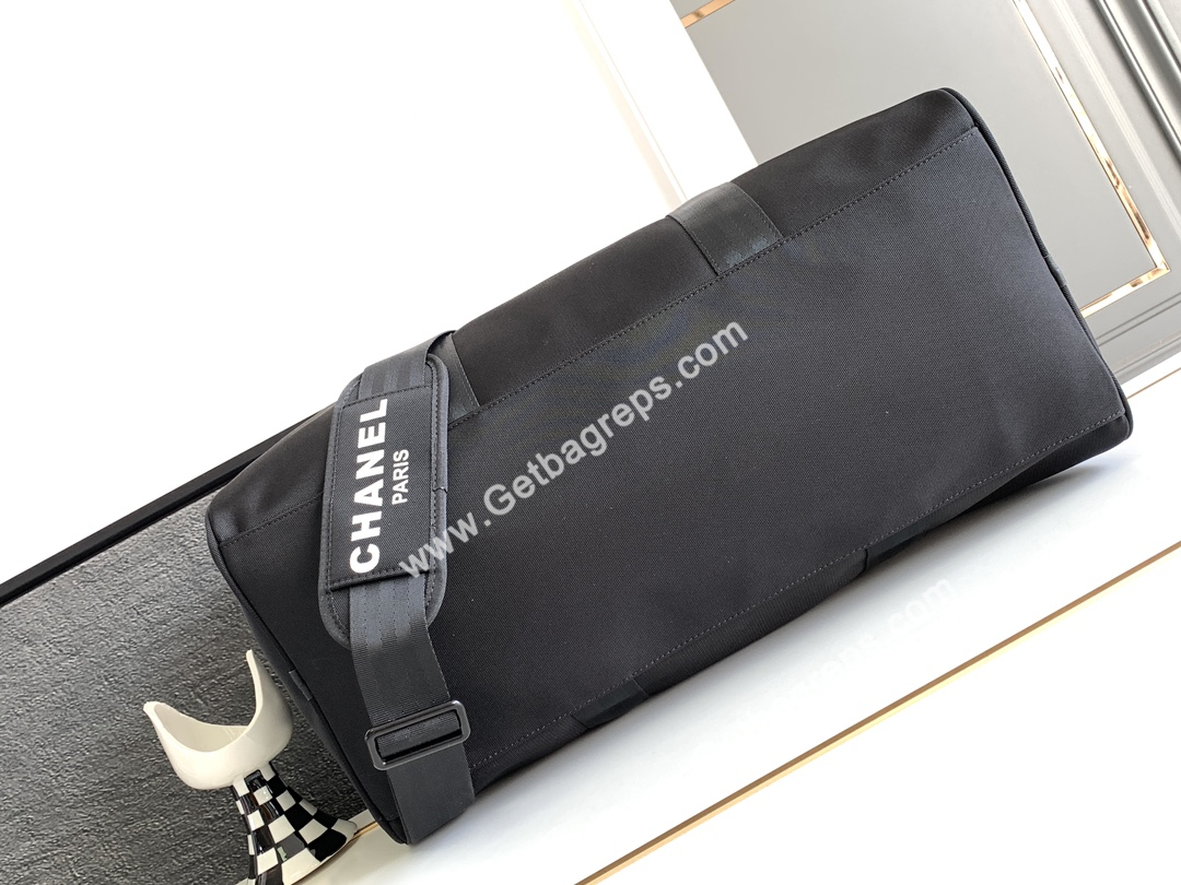 Chanel Gym Bag Black with Black LOGO