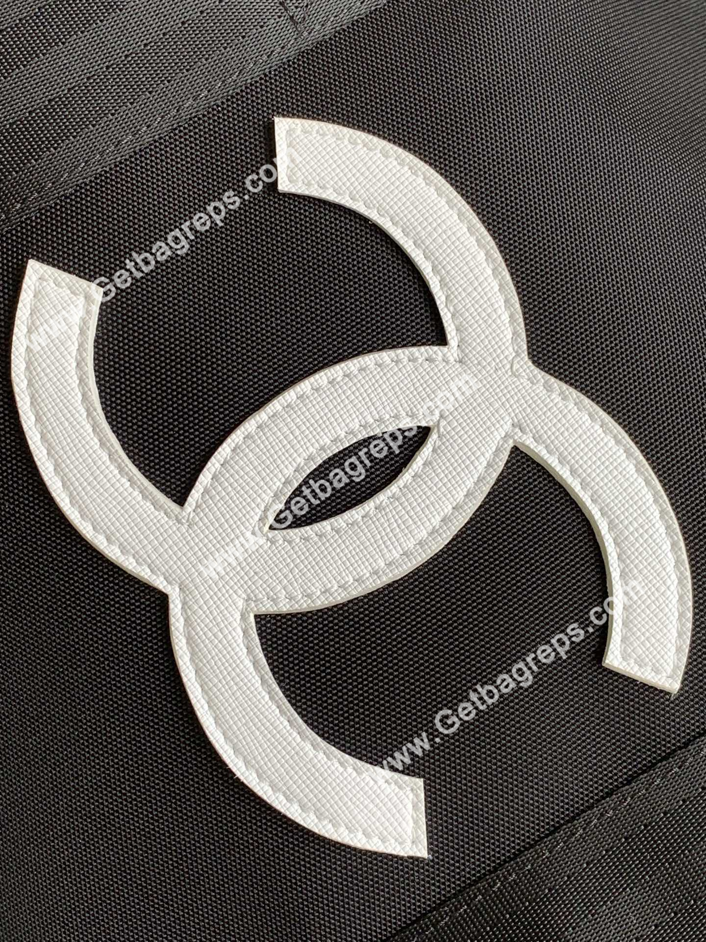 Chanel Gym Bag Black with White LOGO