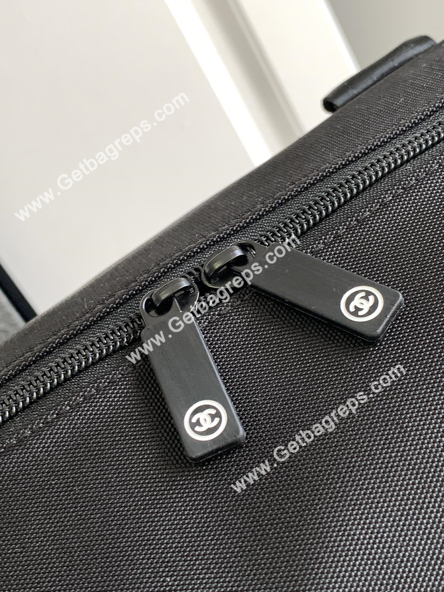 Chanel Gym Bag Black with White LOGO