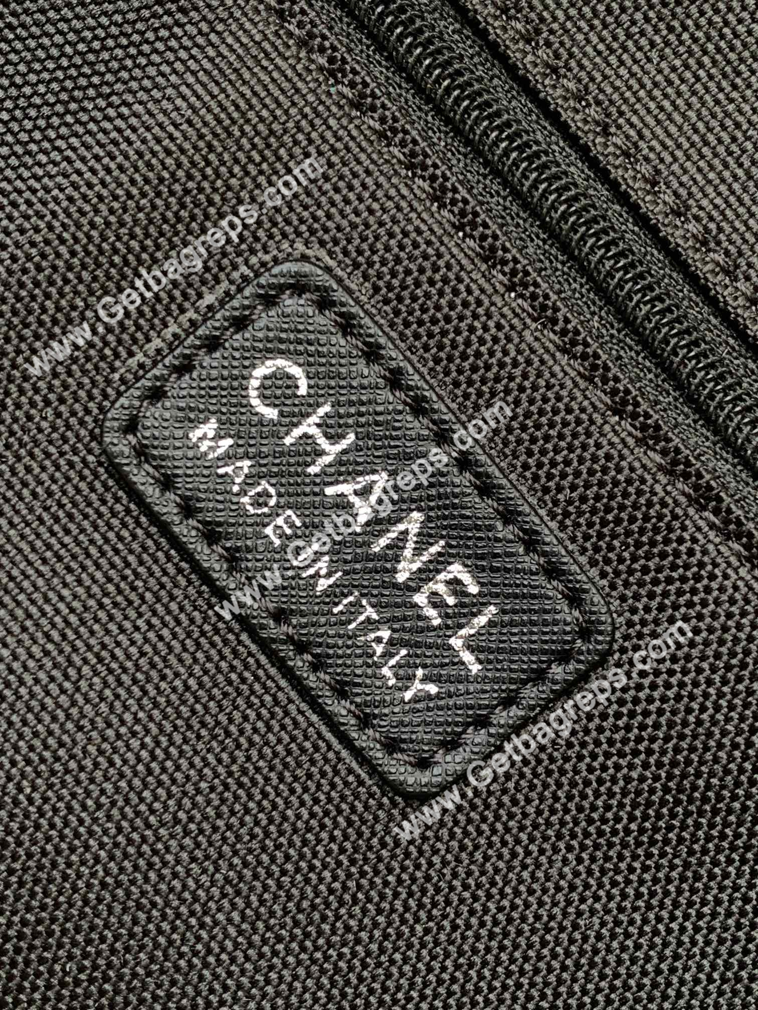 Chanel Gym Bag Black with White LOGO