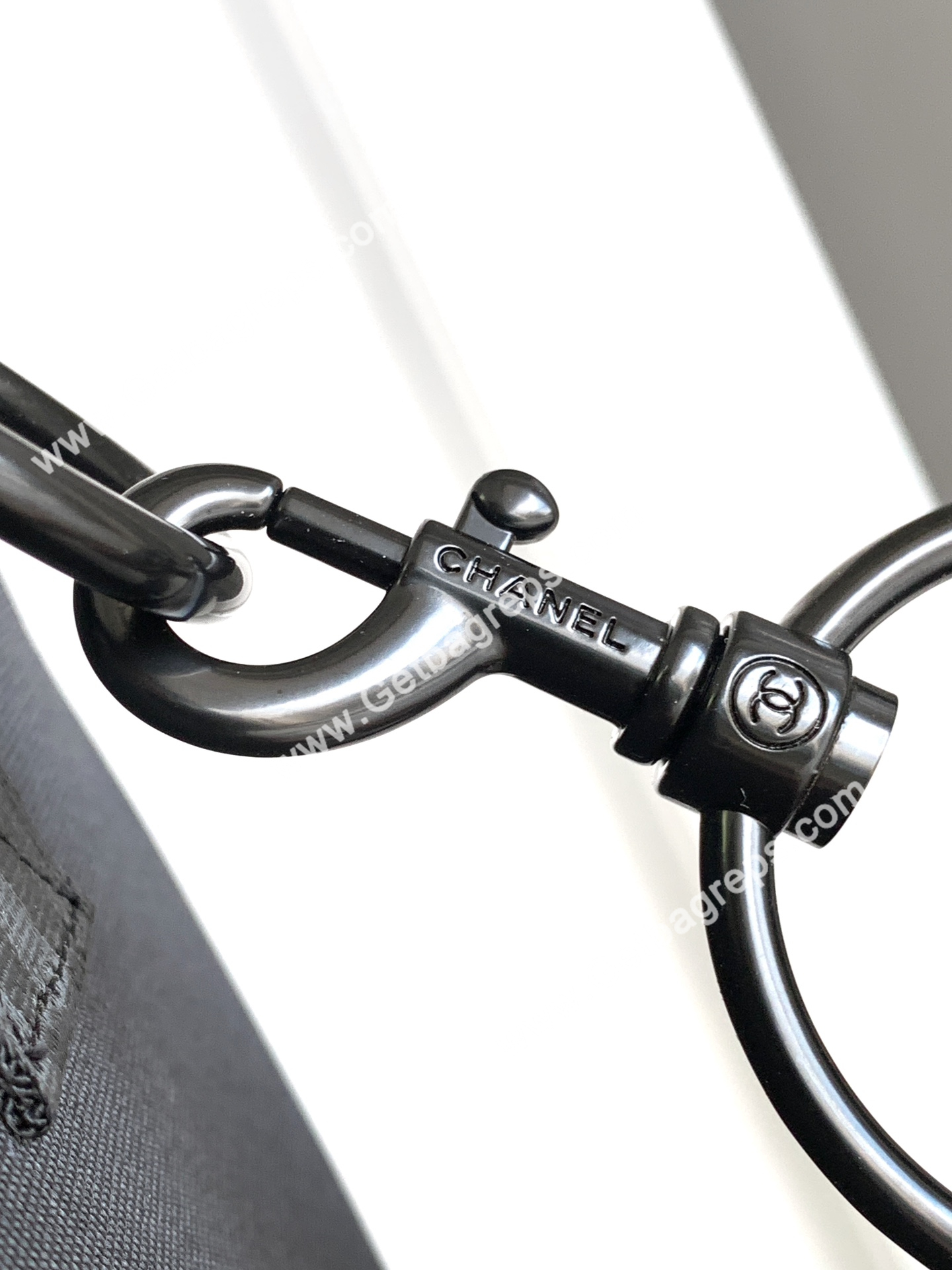 Chanel Gym Bag Black with White LOGO