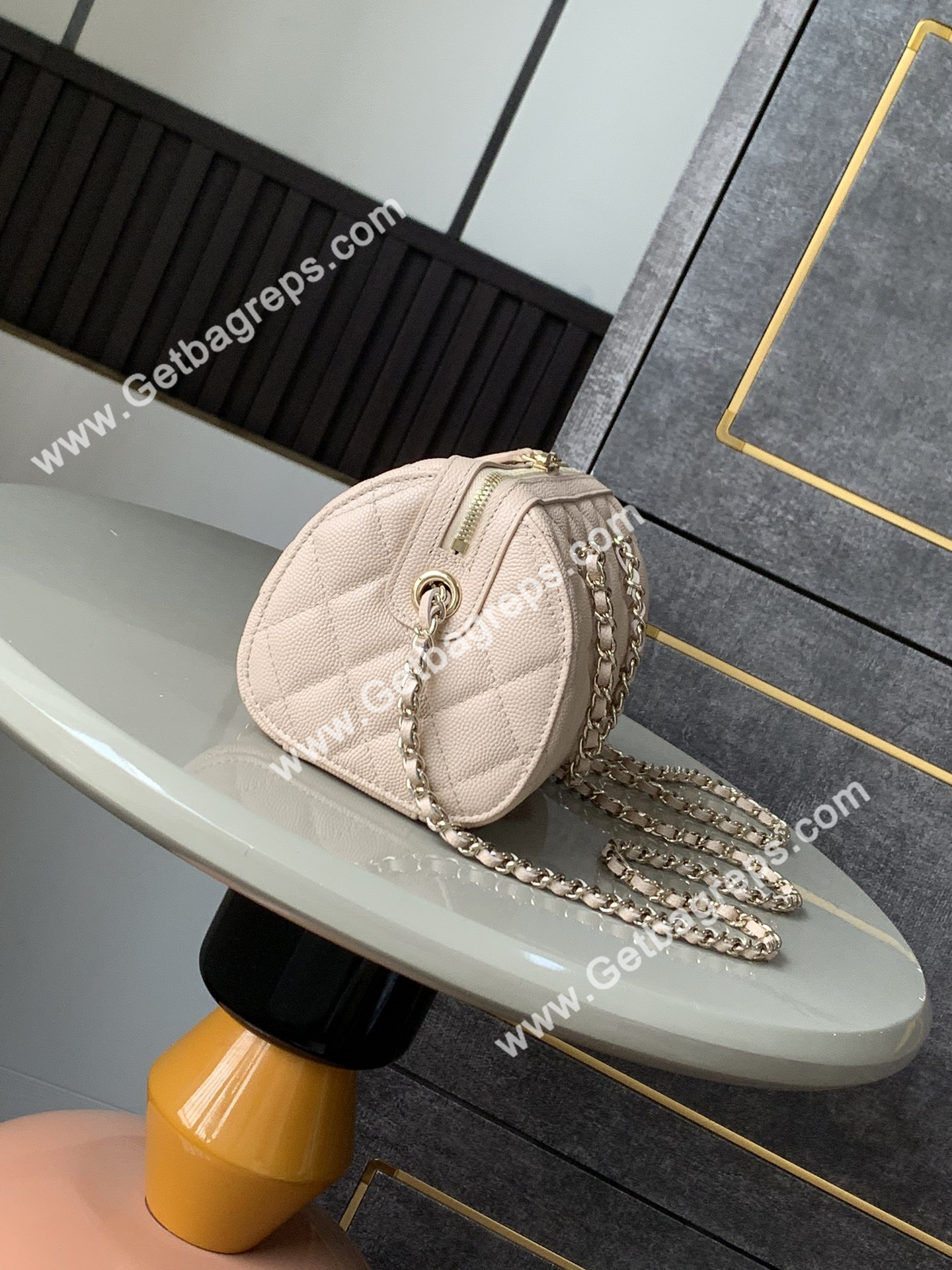 Chanel Large Bowling Bag Beige