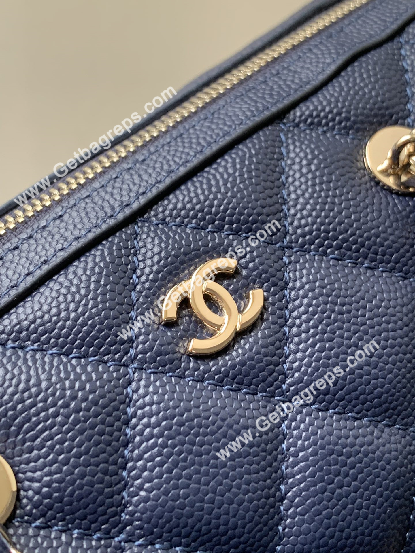 Chanel Large Bowling Bag Blue