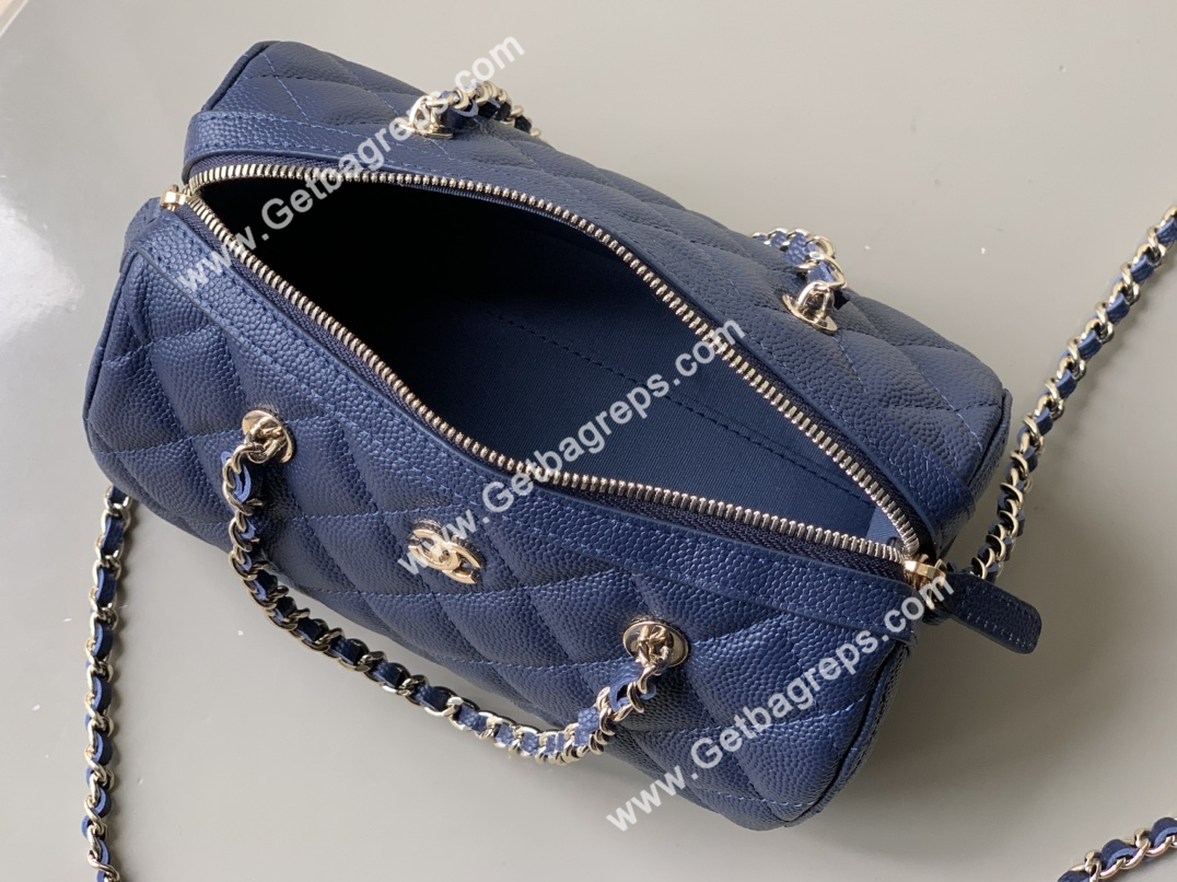 Chanel Large Bowling Bag Blue