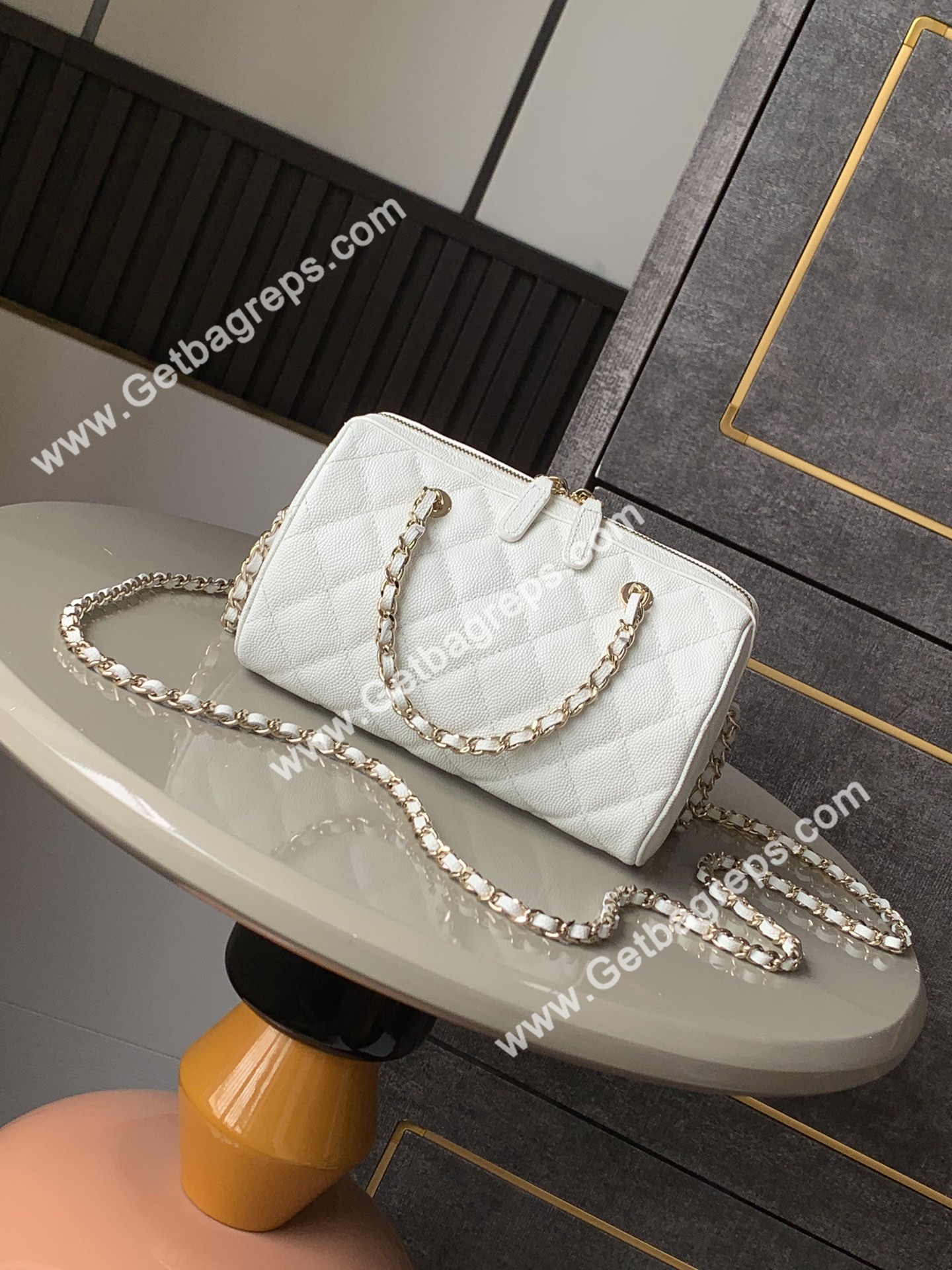 Chanel Large Bowling Bag White