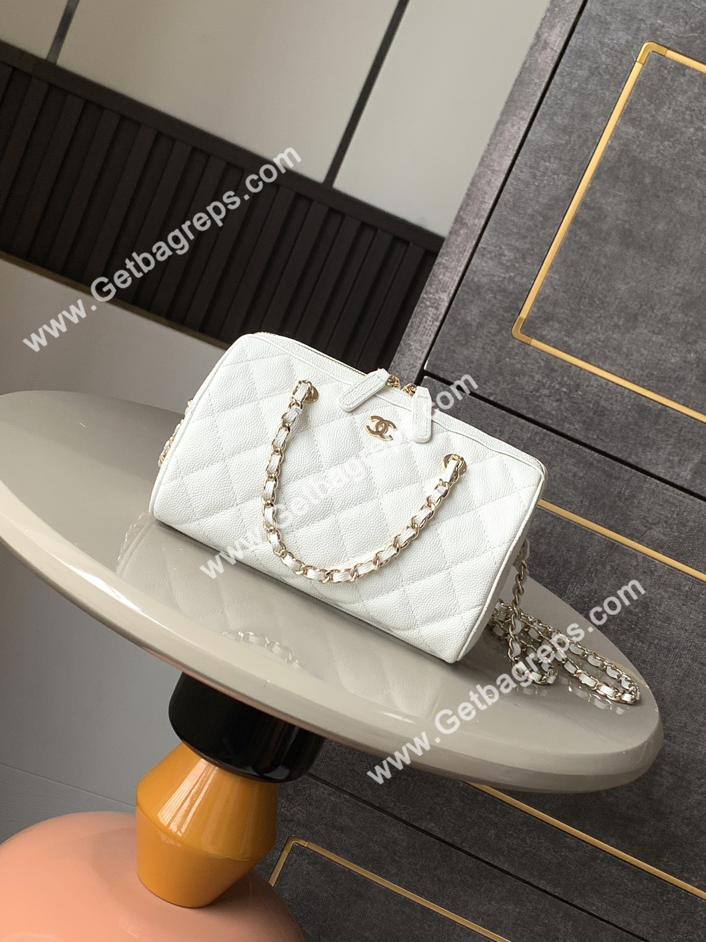 Chanel Large Bowling Bag White