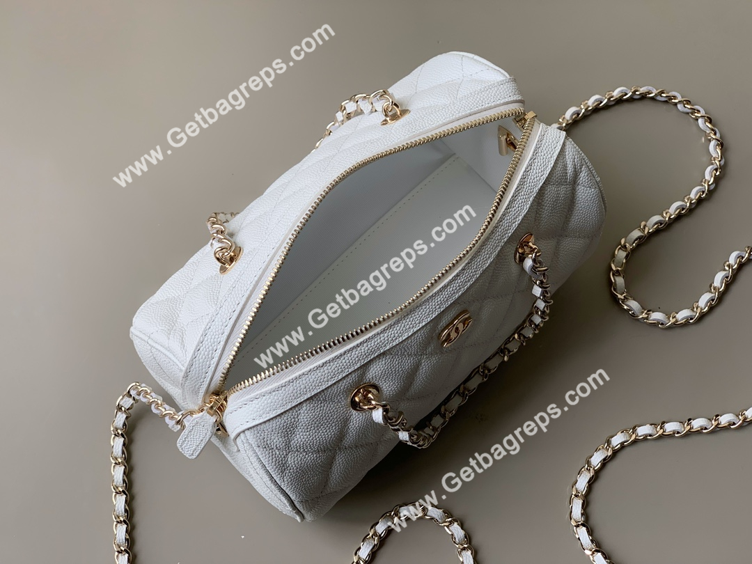 Chanel Large Bowling Bag White