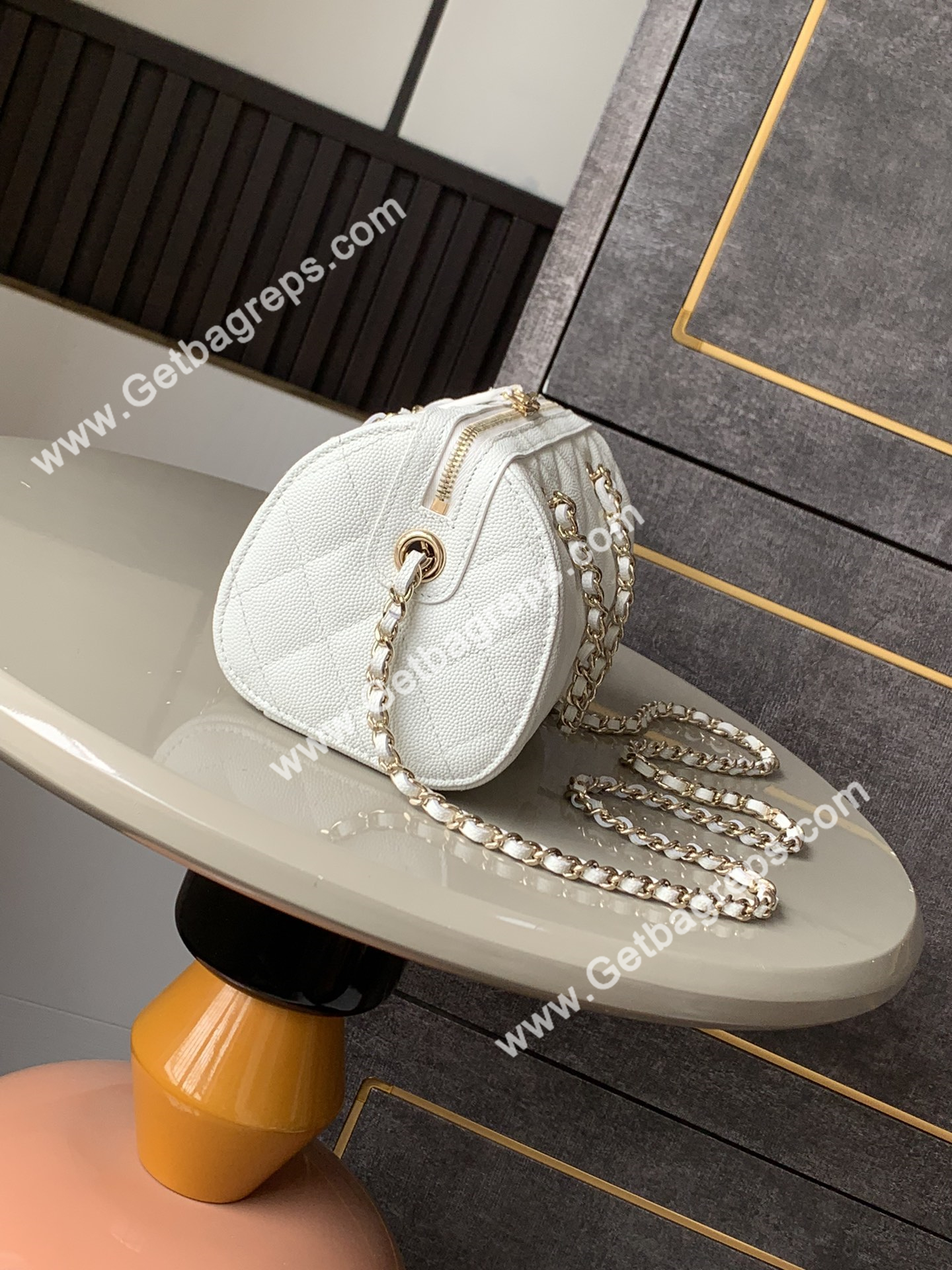 Chanel Large Bowling Bag White