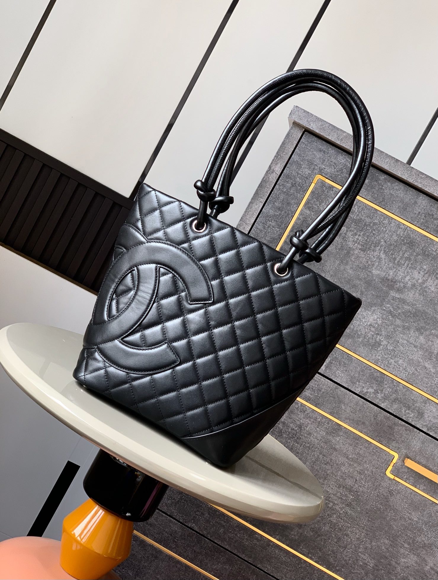 Chanel Ligne Cambon Large Tote Bag Black-1 Calfskin