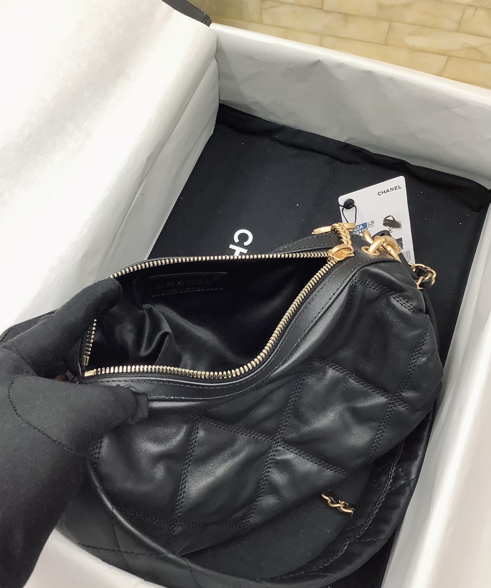 Chanel Mini Bowling Bag  in Shiny Lambskin