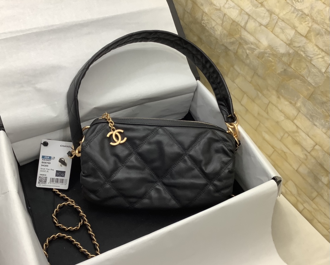 Chanel Mini Bowling Bag in Shiny Lambskin-1