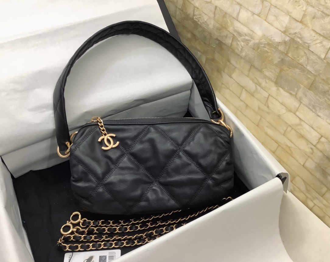 Chanel Mini Bowling Bag in Shiny Lambskin-1