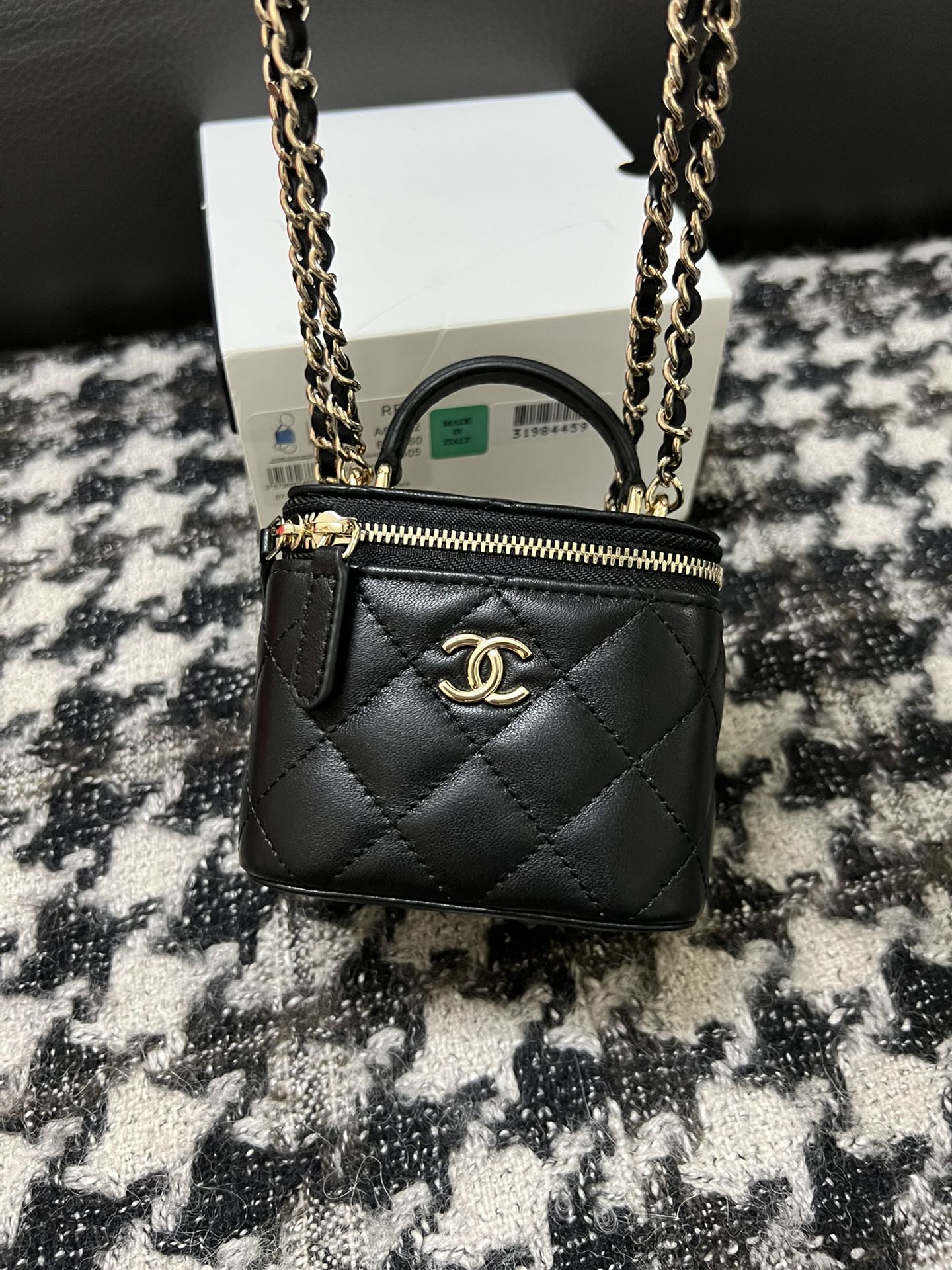 Chanel New Box Bag Black with Chain