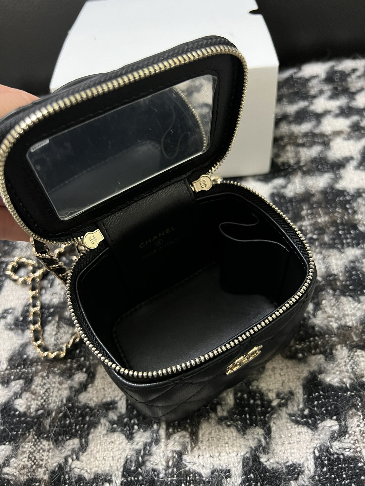 Chanel New Box Bag Black with Chain