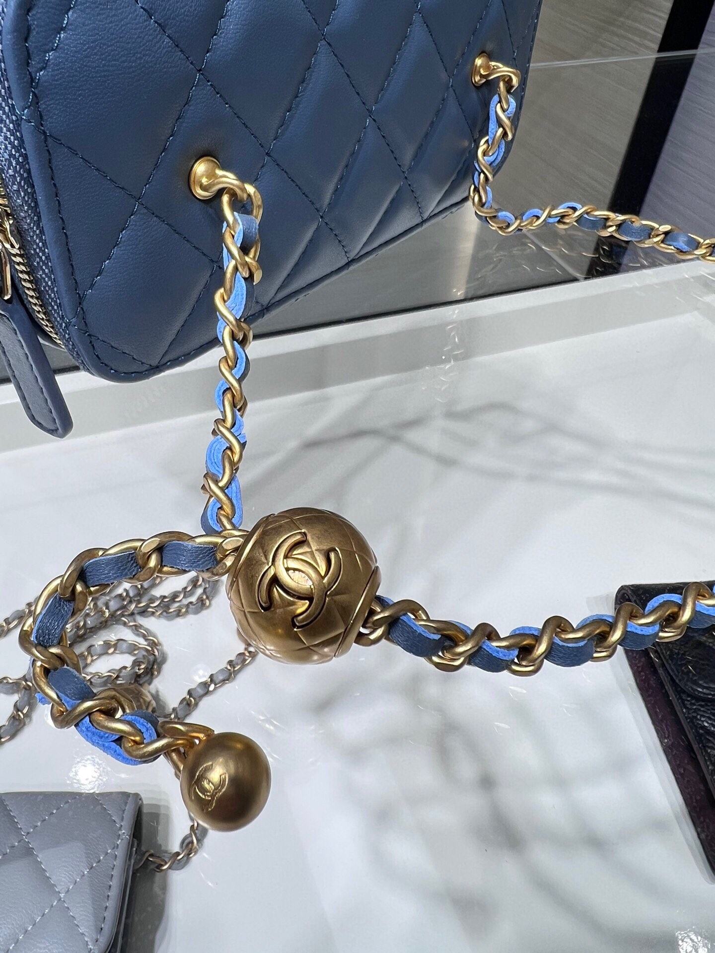 Chanel Ohanel 22B AP2303Y Blue Vanity Case