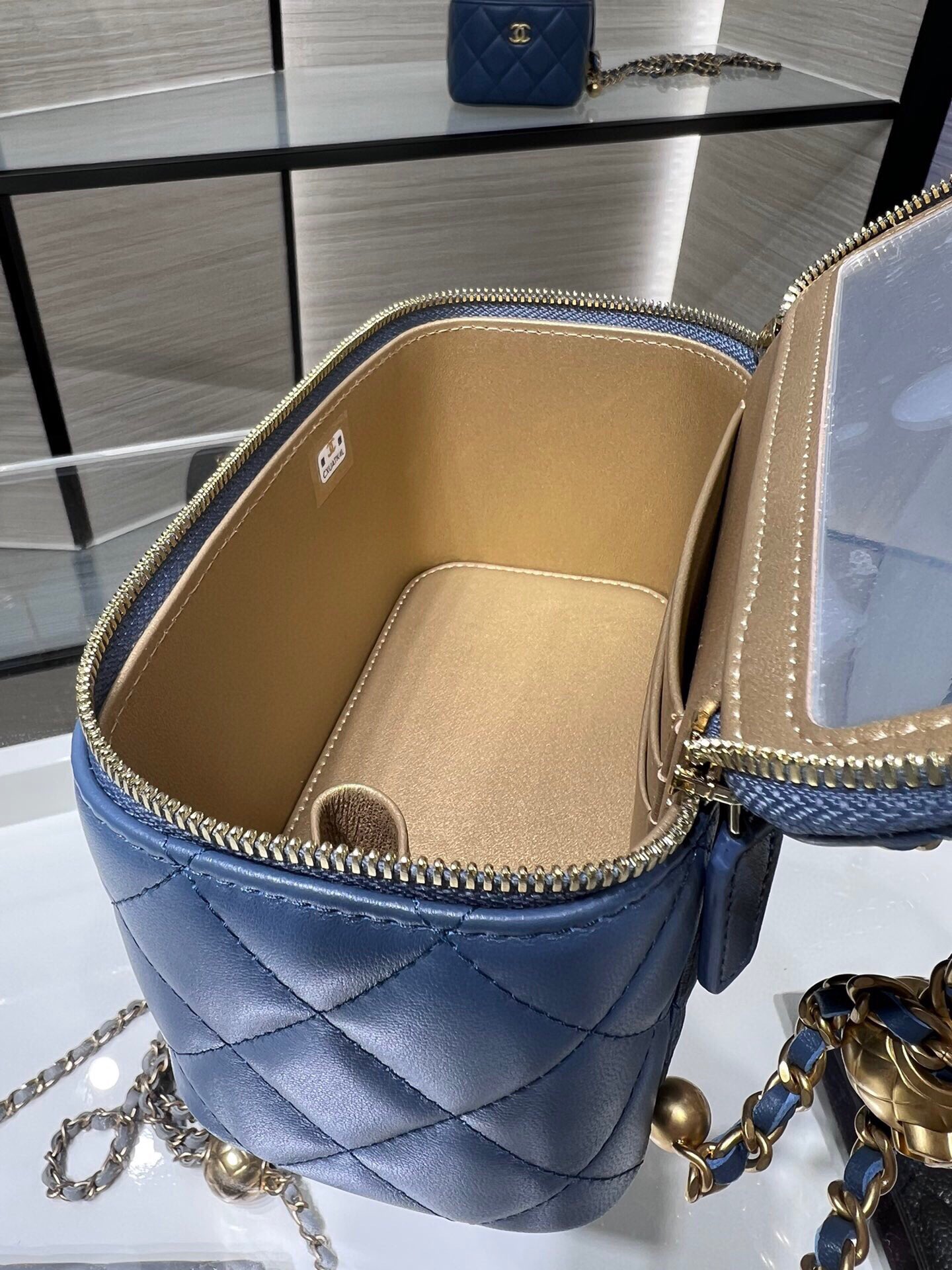 Chanel Ohanel 22B AP2303Y Blue Vanity Case