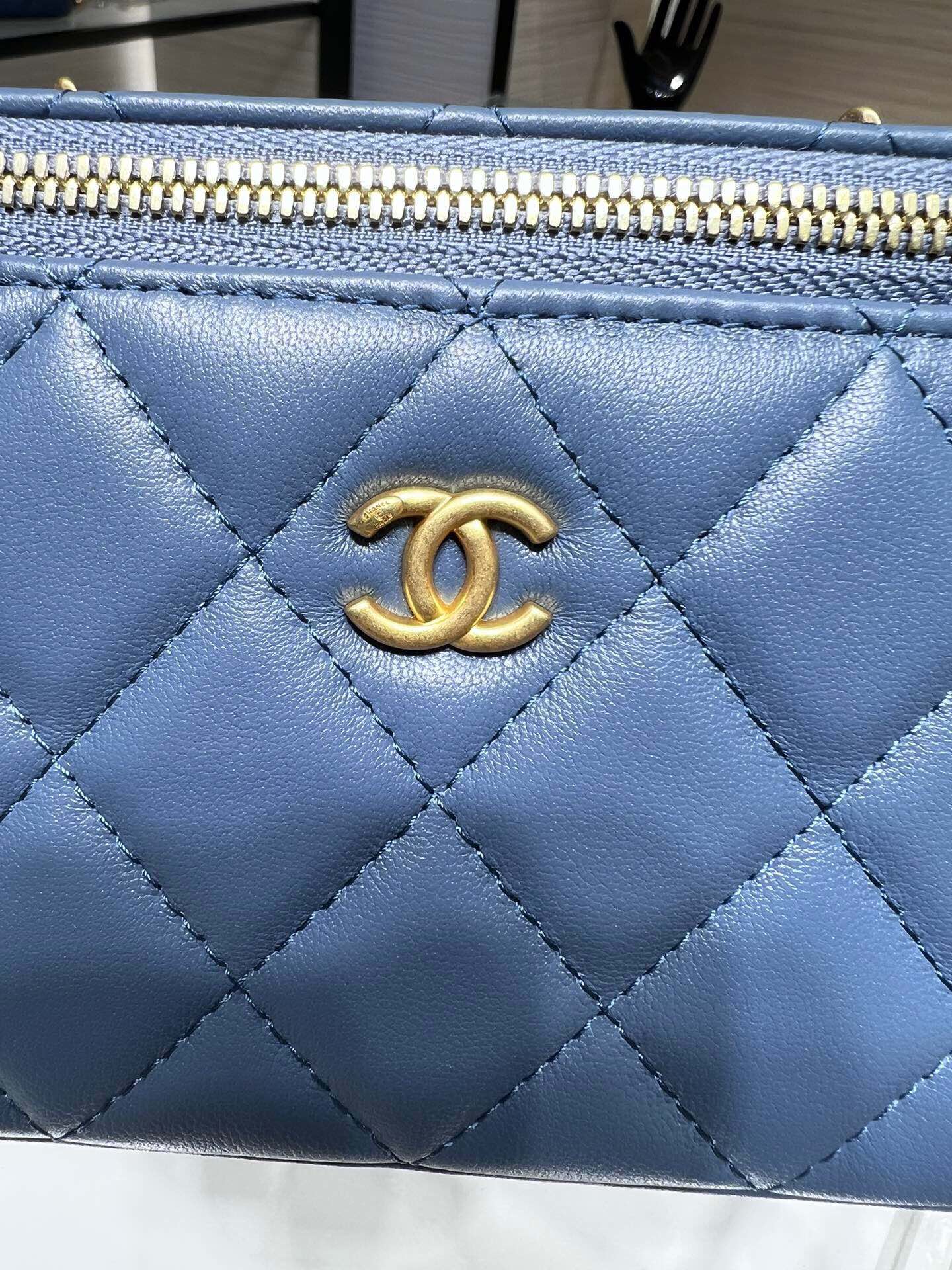 Chanel Ohanel 22B AP2303Y Blue Vanity Case