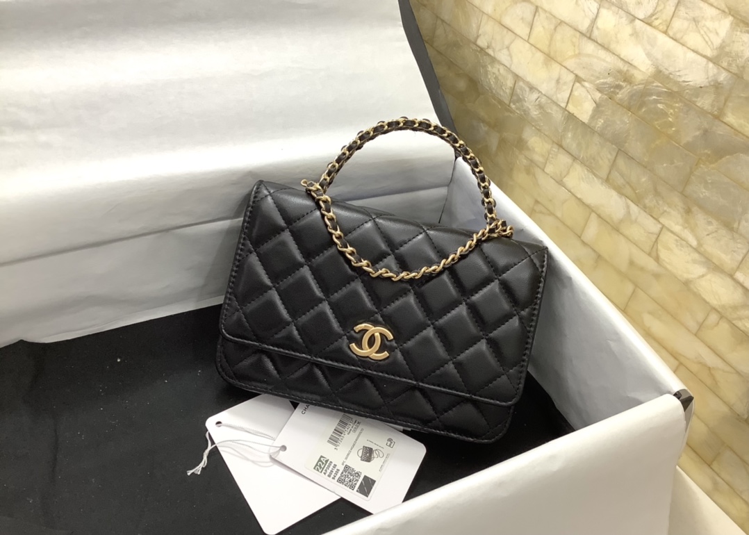 Chanel Ohanel 22k Chanel Woc Wallet On Chain Black Leather