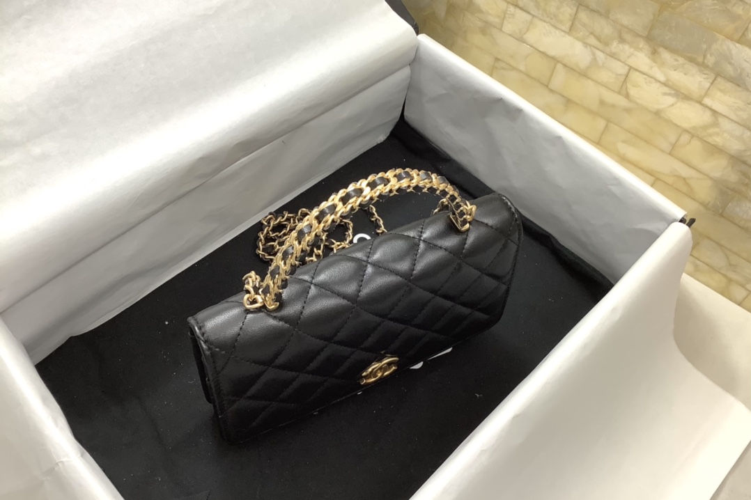 Chanel Ohanel 22k Chanel Woc Wallet On Chain Black Leather