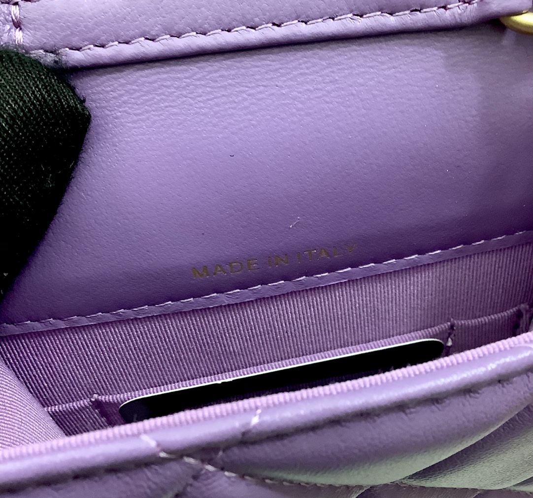 Chanel Ohanel Phone Bag Purple Leather