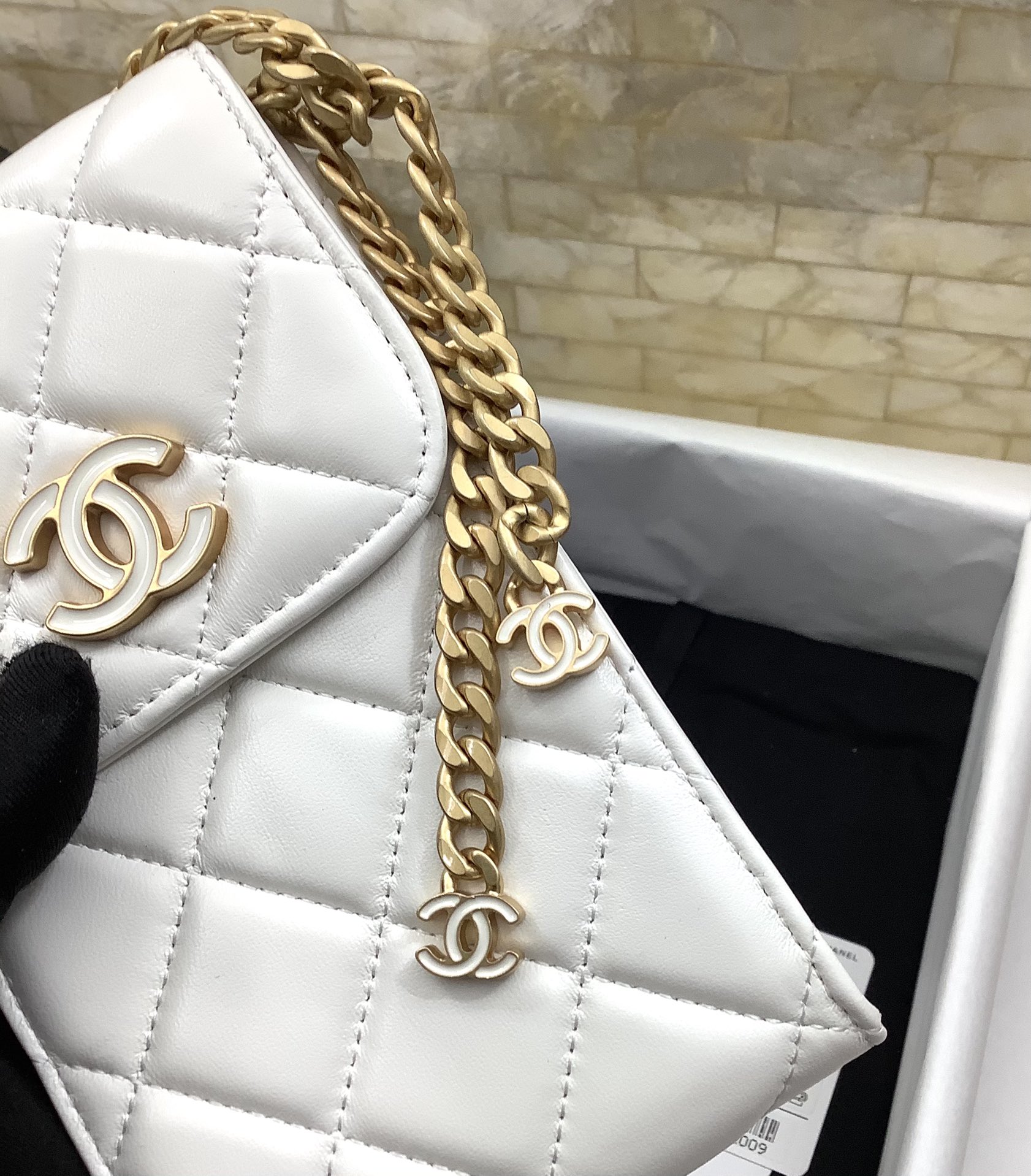 Chanel Ohanel Phone Bag White Leather