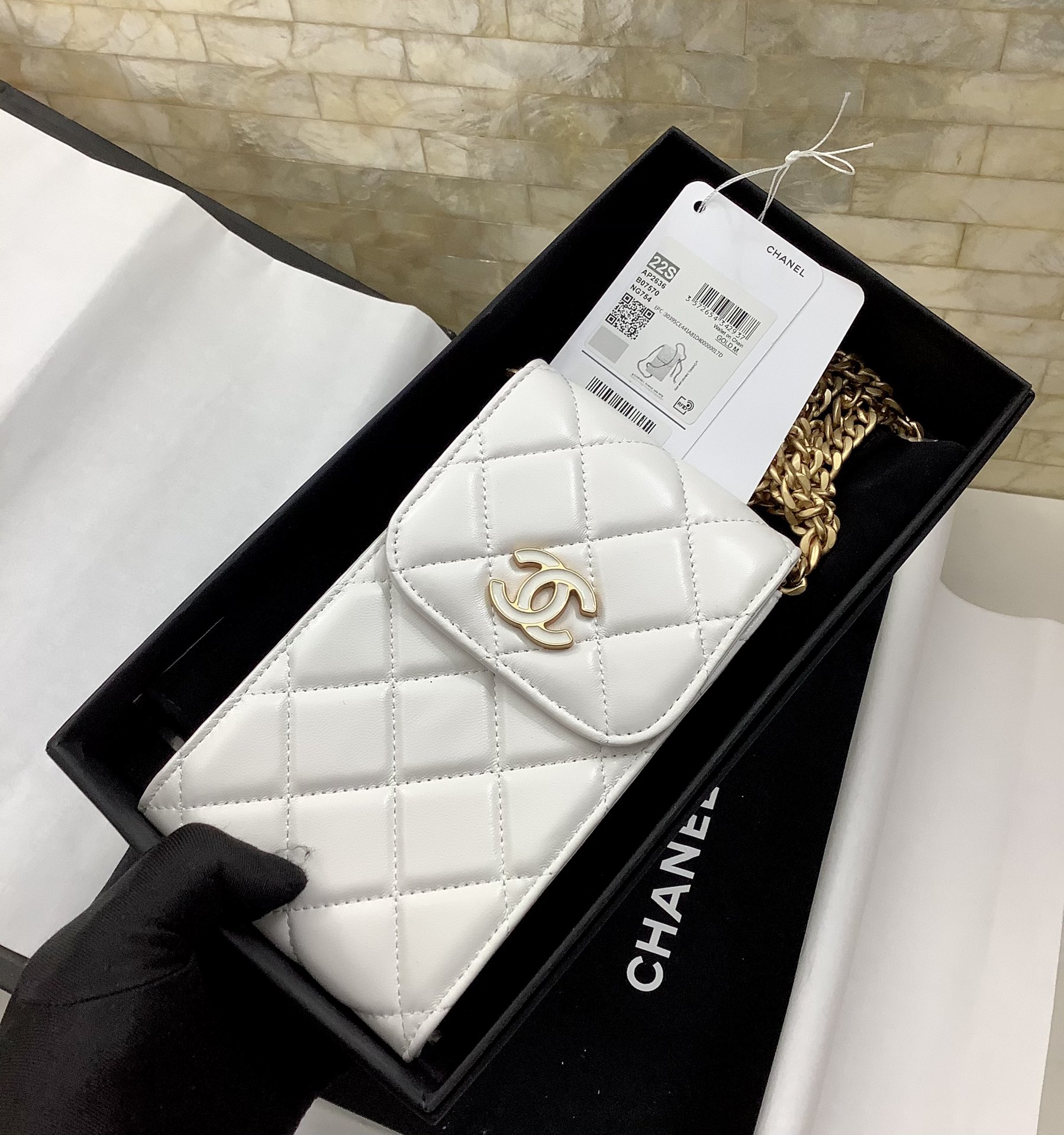 Chanel Ohanel Phone Bag White Leather