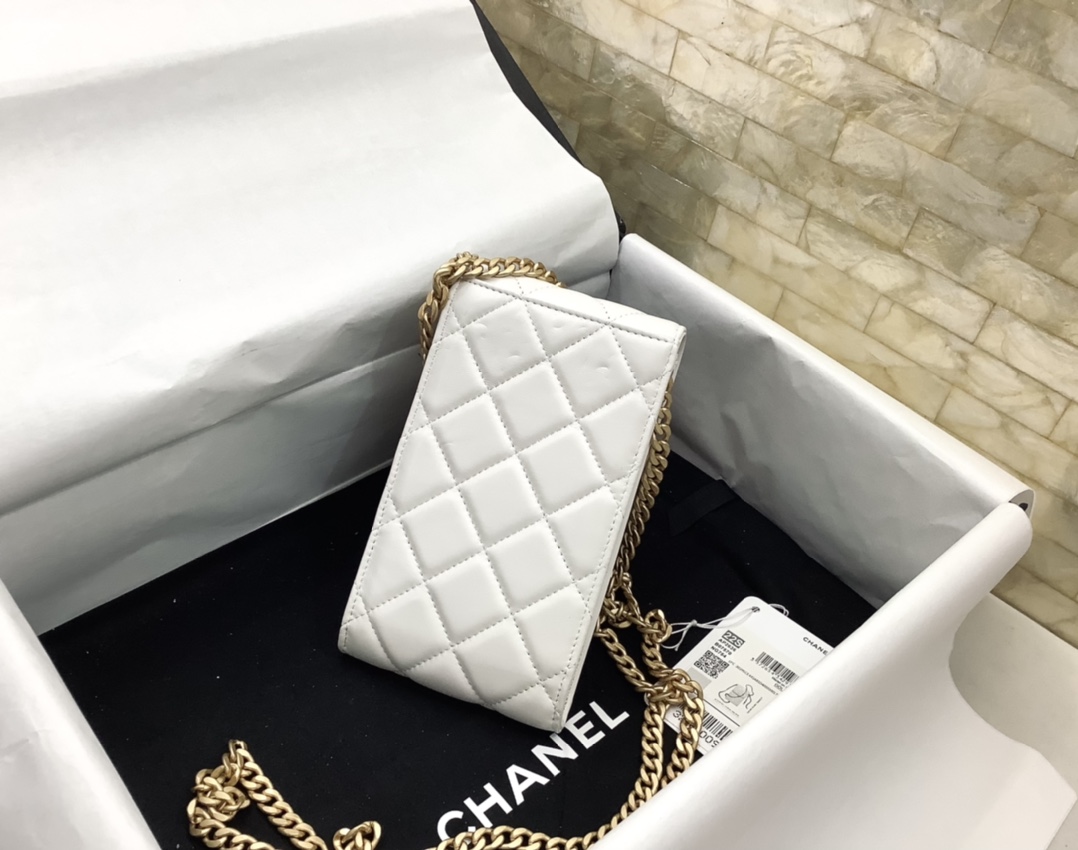 Chanel Ohanel Phone Bag White Leather