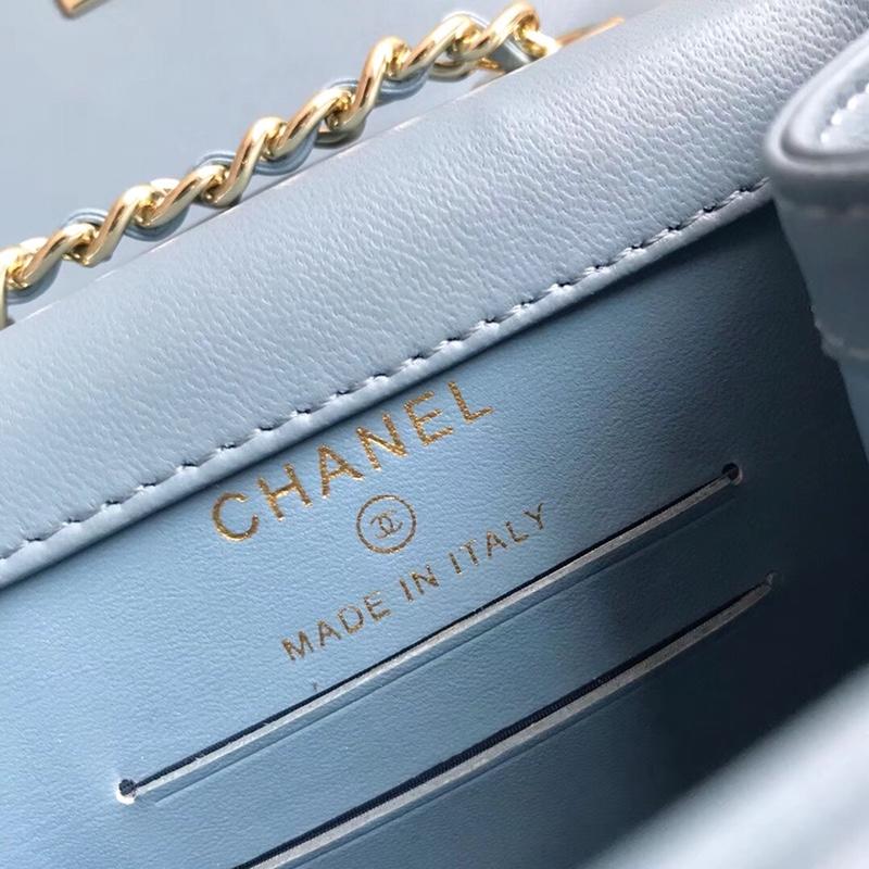 Chanel Phone Bag With Gold Tone PinkChanel Phone Bag With Gold Tone Light Blue