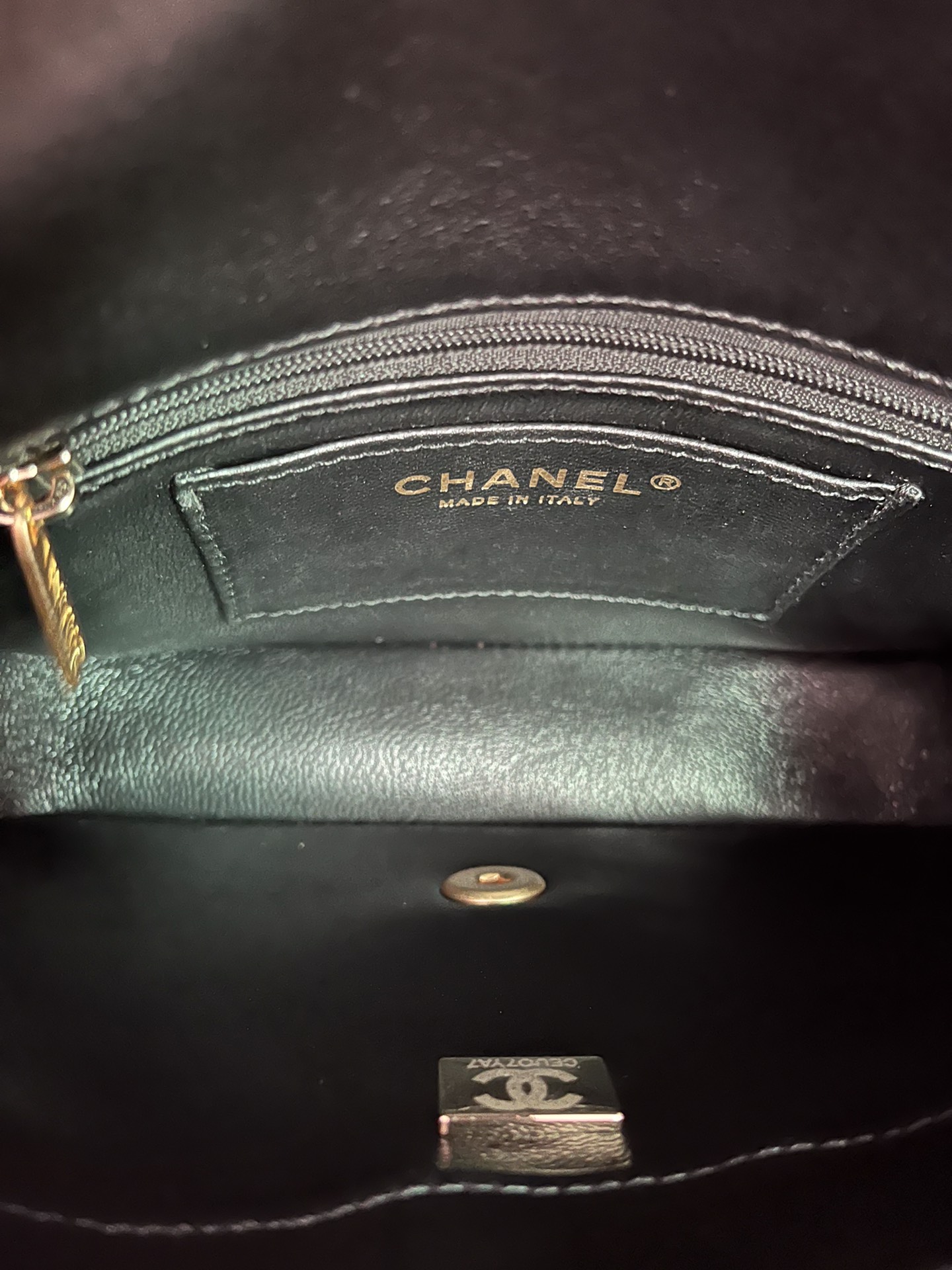 Chanel Small Flap Bag Python Skin Black AS3214