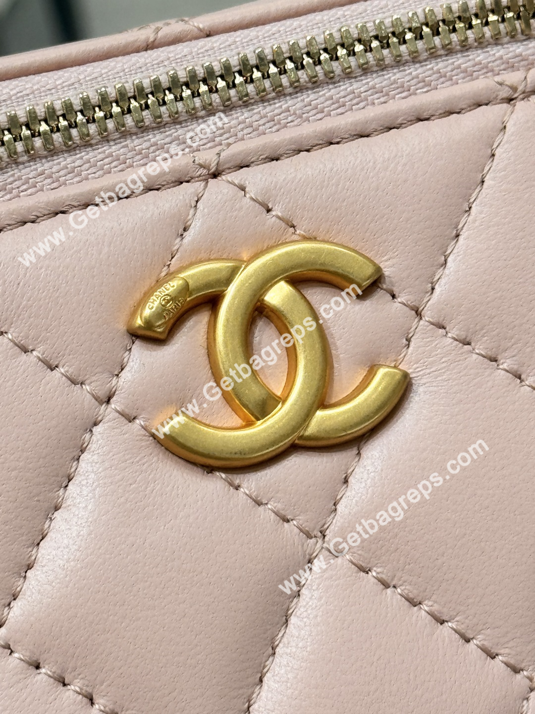 Chanel Small Quilted Vanity Rectangular with Camellia Adjustable Chain Pink