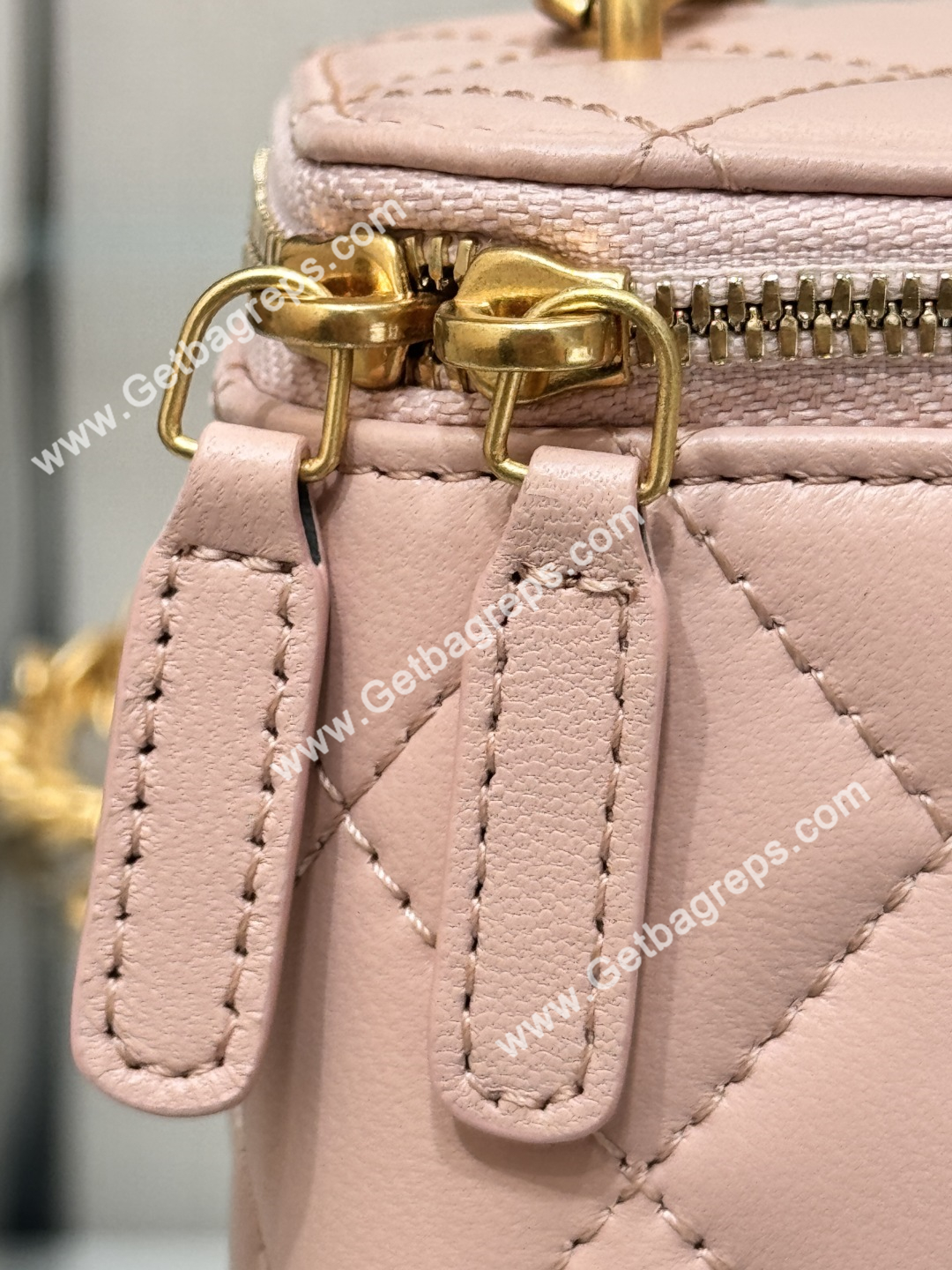 Chanel Small Quilted Vanity Rectangular with Camellia Adjustable Chain Pink