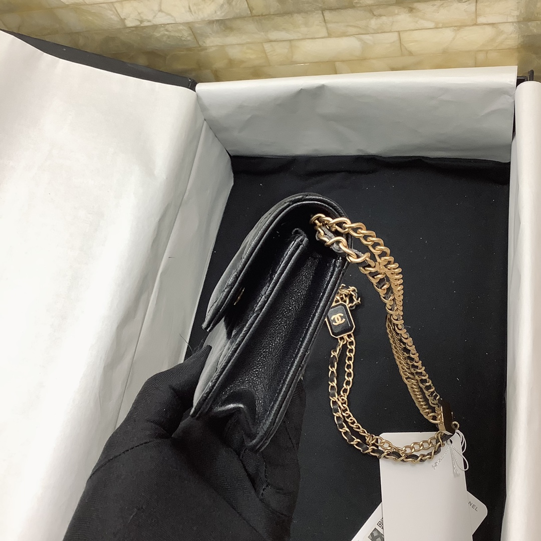 Chanel Small Woc Wallet On Chain With Fashion Chain Black