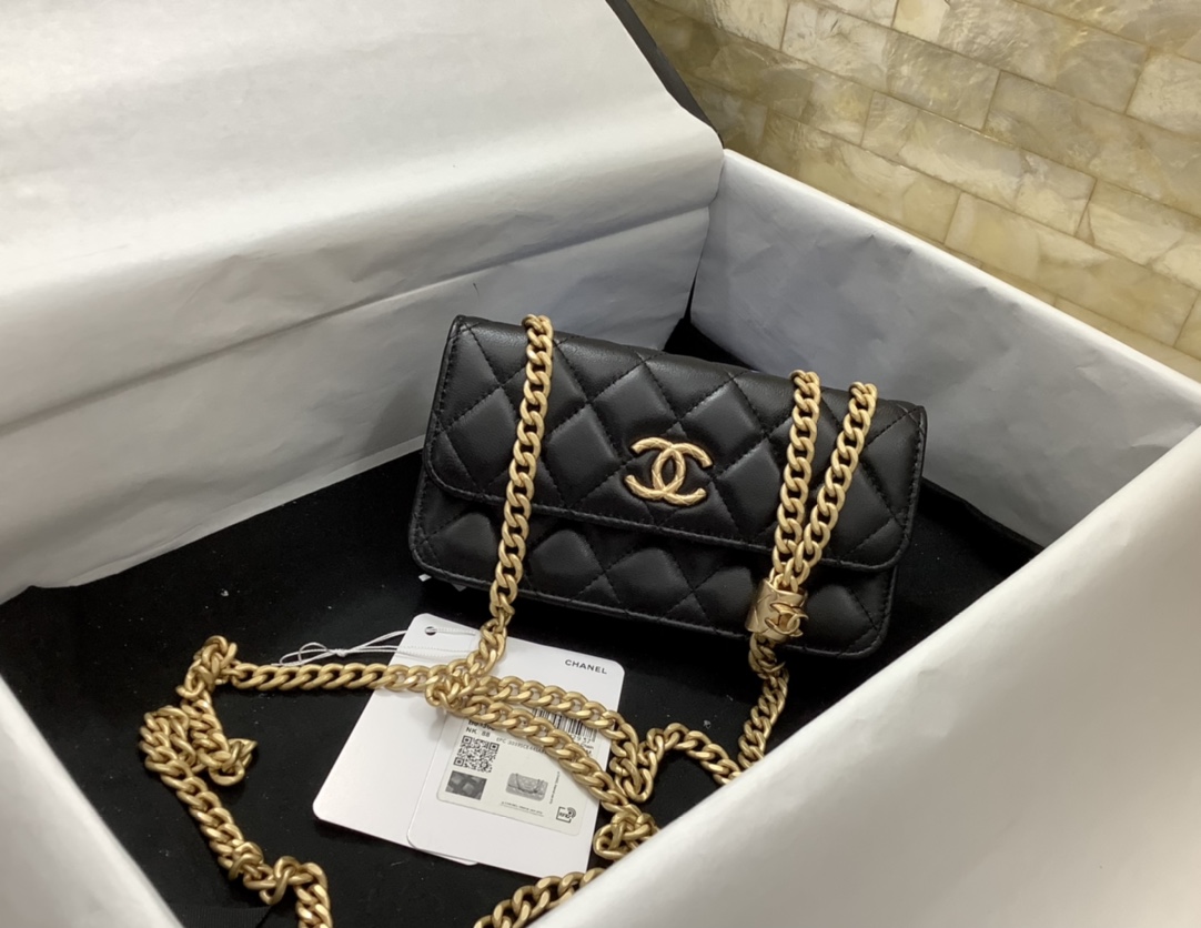 Chanel Small Woc Wallet on Chain Pearl Crush Black