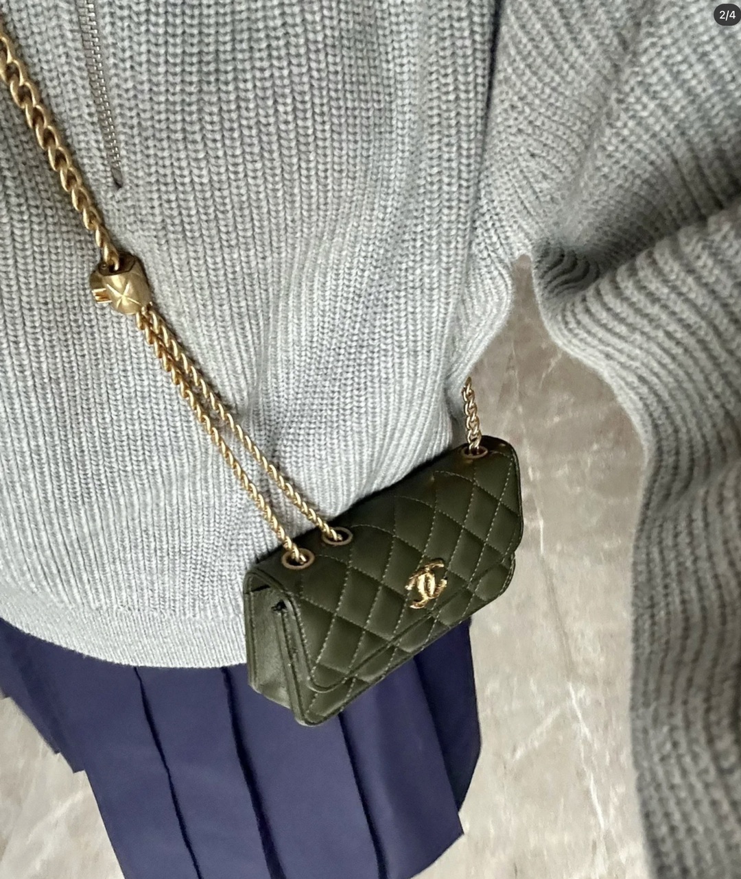 Chanel Small Woc Wallet on Chain Pearl Crush Green