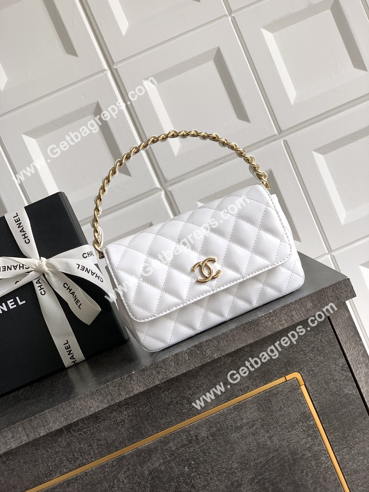 Chanel Top Handle Bag Pink Leather