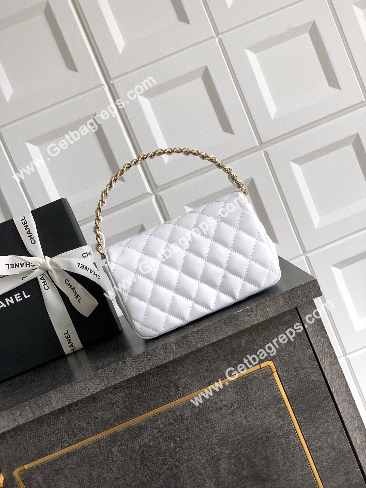 Chanel Top Handle Bag Pink Leather