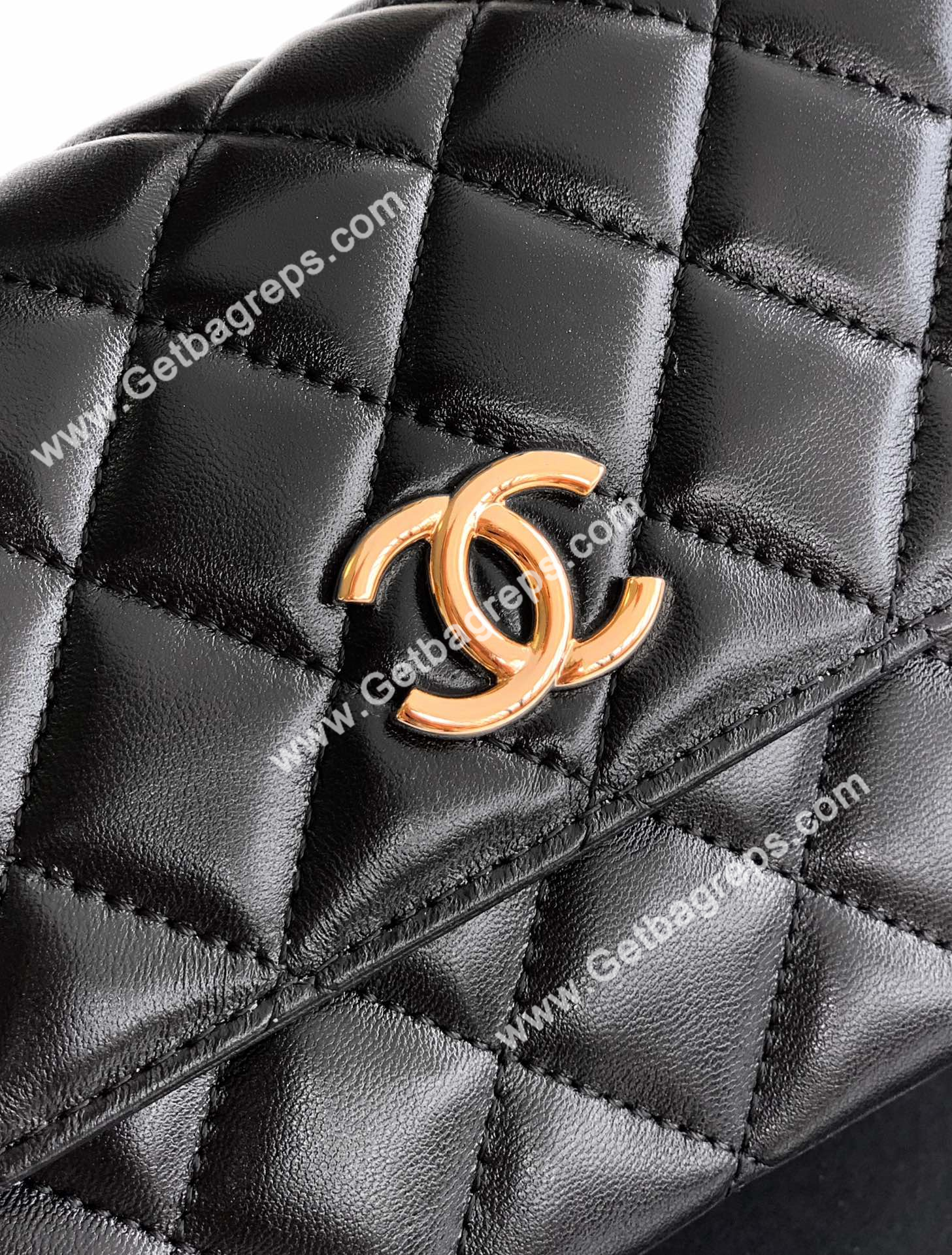 Chanel Top Handle Bag Sheepskin Black