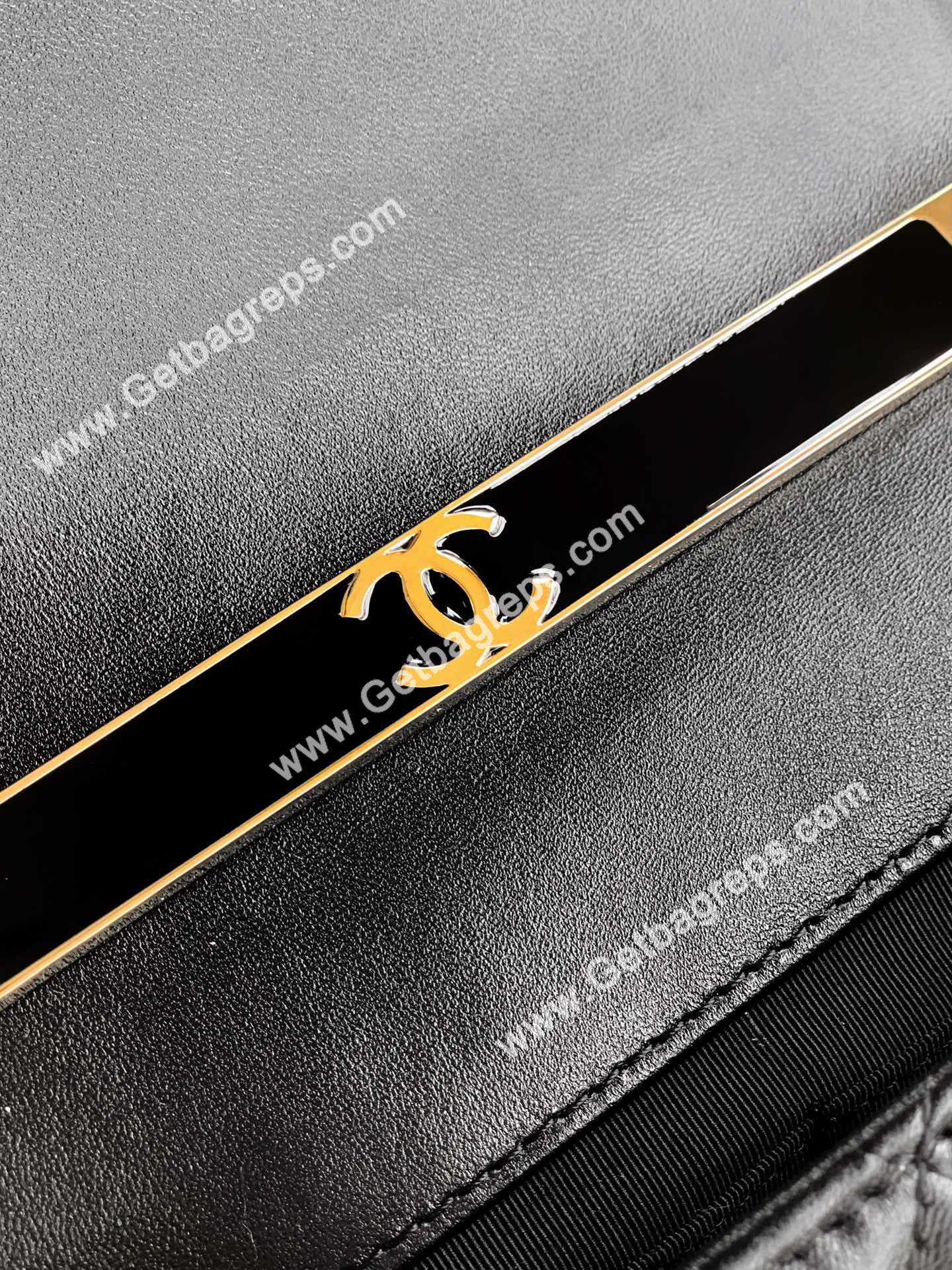 Chanel Top Handle Bag Sheepskin Black