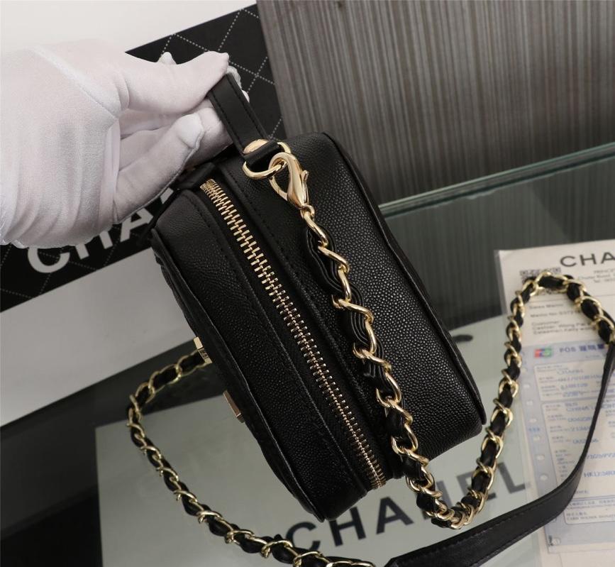 Chanel Vanity Case Grained Calfskin With Gold-Tone Metal Black