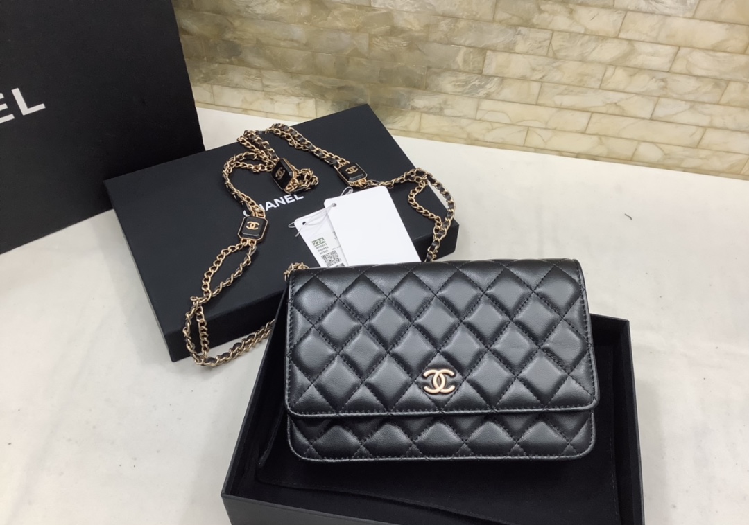 Chanel Woc Wallet On Chain With Fashion Chain Black