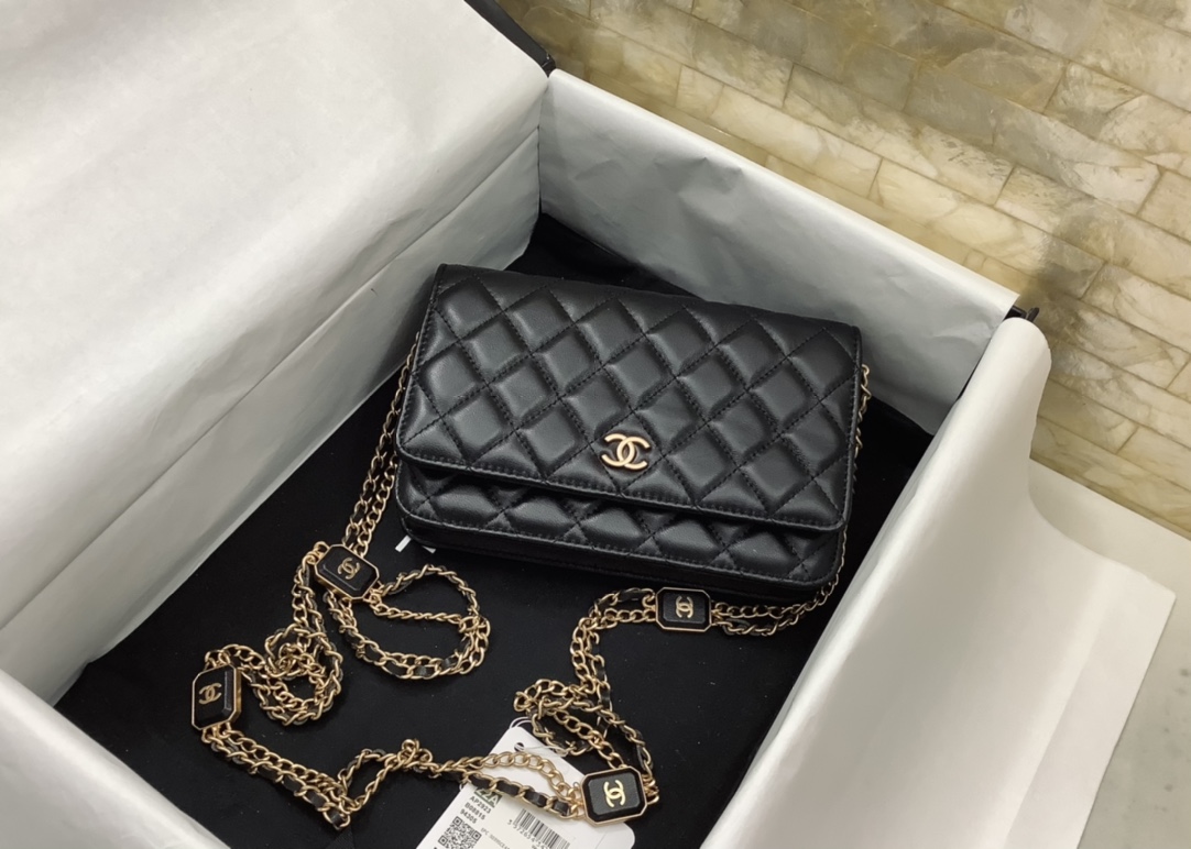 Chanel Woc Wallet On Chain With Fashion Chain Black