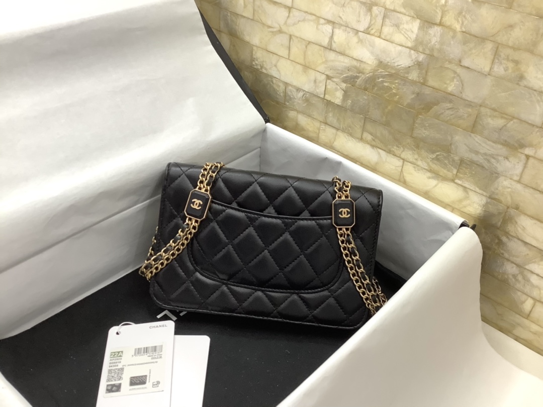 Chanel Woc Wallet On Chain With Fashion Chain Black