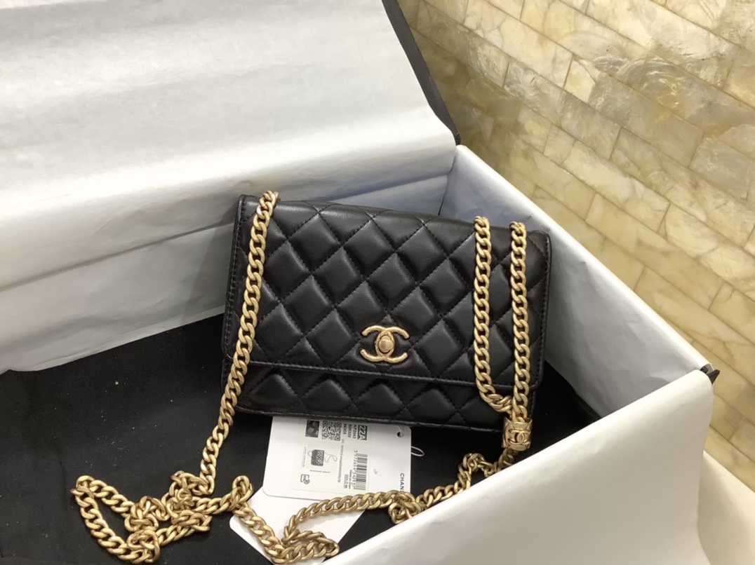 Chanel Woc Wallet on Chain Pearl Crush Black