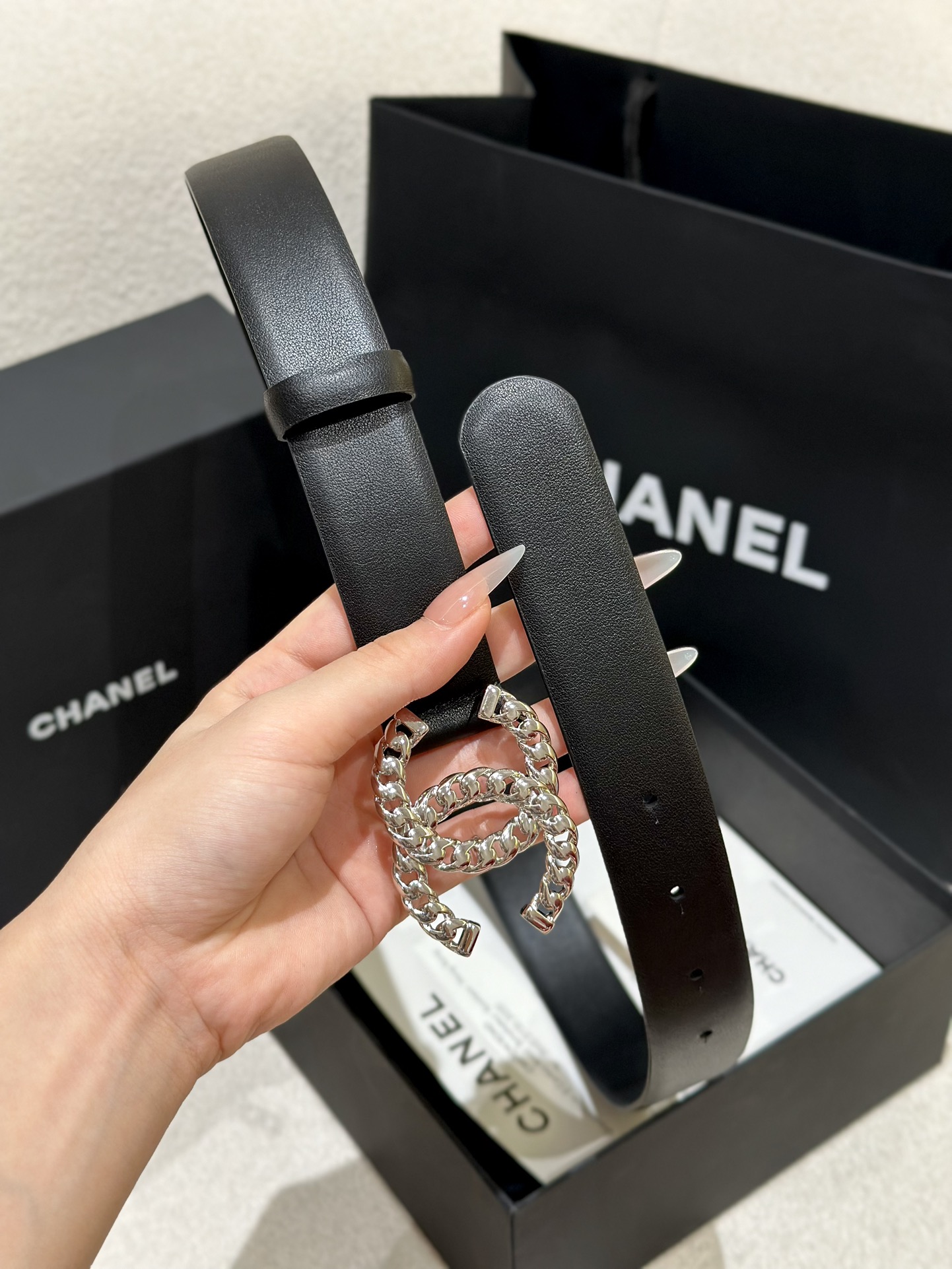 Chanel Women Leather Belt Width 3.0cm -0002