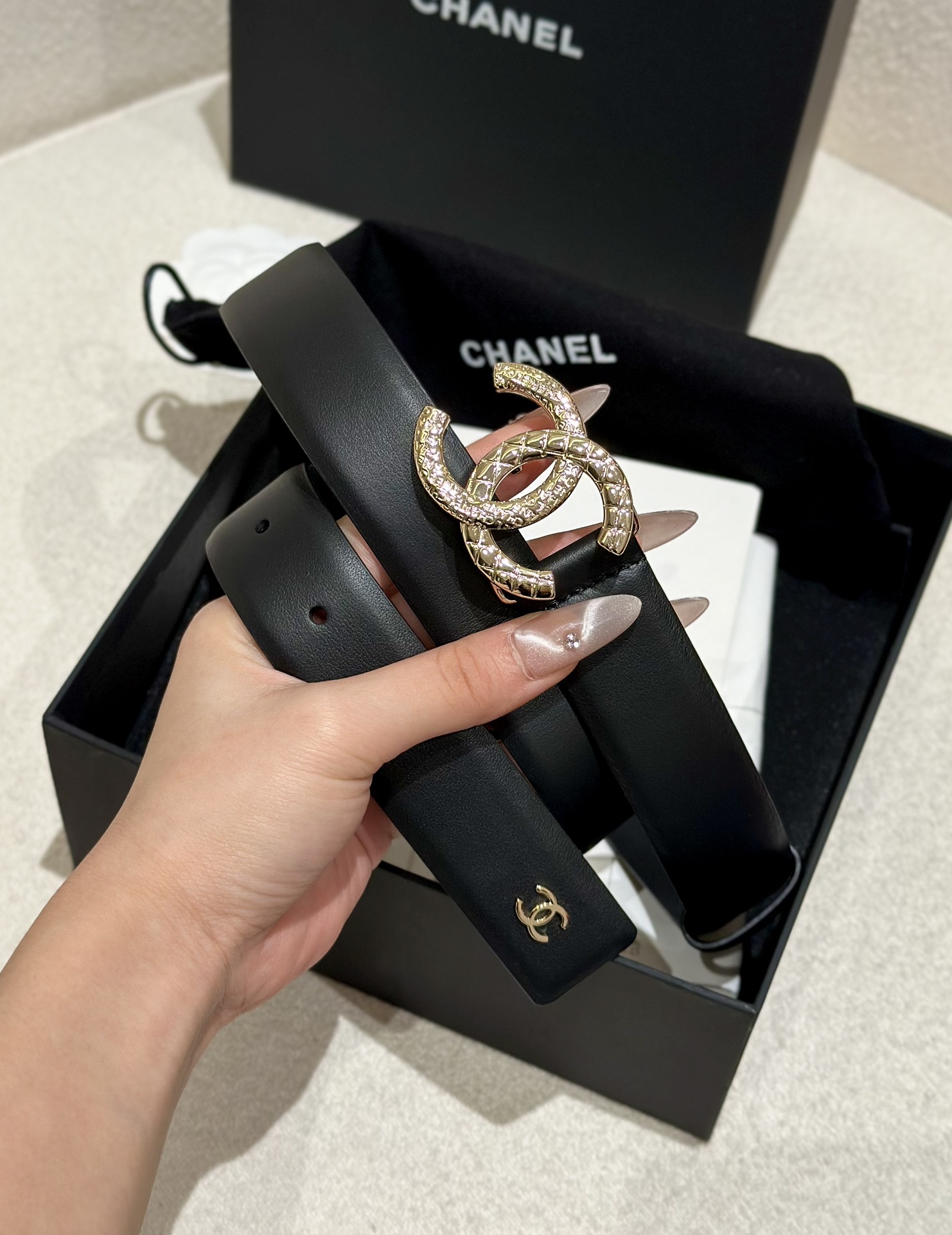 Chanel Women Leather Belt Width 3.0cm -0008